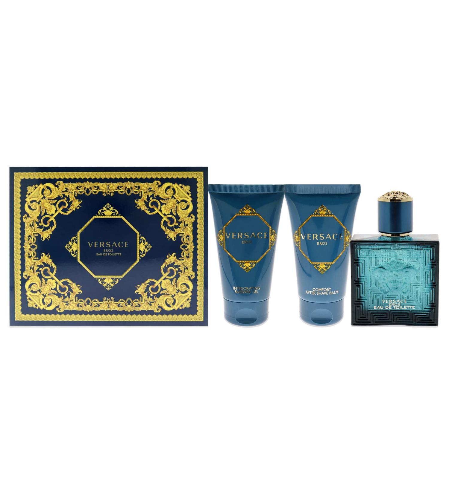 Versace Eros 1.7 Oz Sp/1.7 Oz Sg/1.7 Oz Aft Shave Balm SET Wood 1.7 Fl Oz (Pack of 3) - Buy Online on GoSupps.com