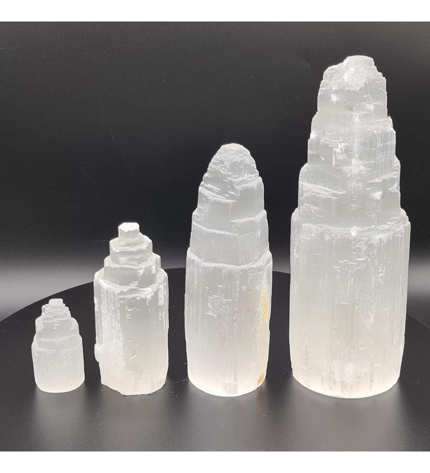 Selenite Crystal Tower Mountain 5cm - Gemstone Gift for Meditation and Healing - Buy Online on GoSupps.com