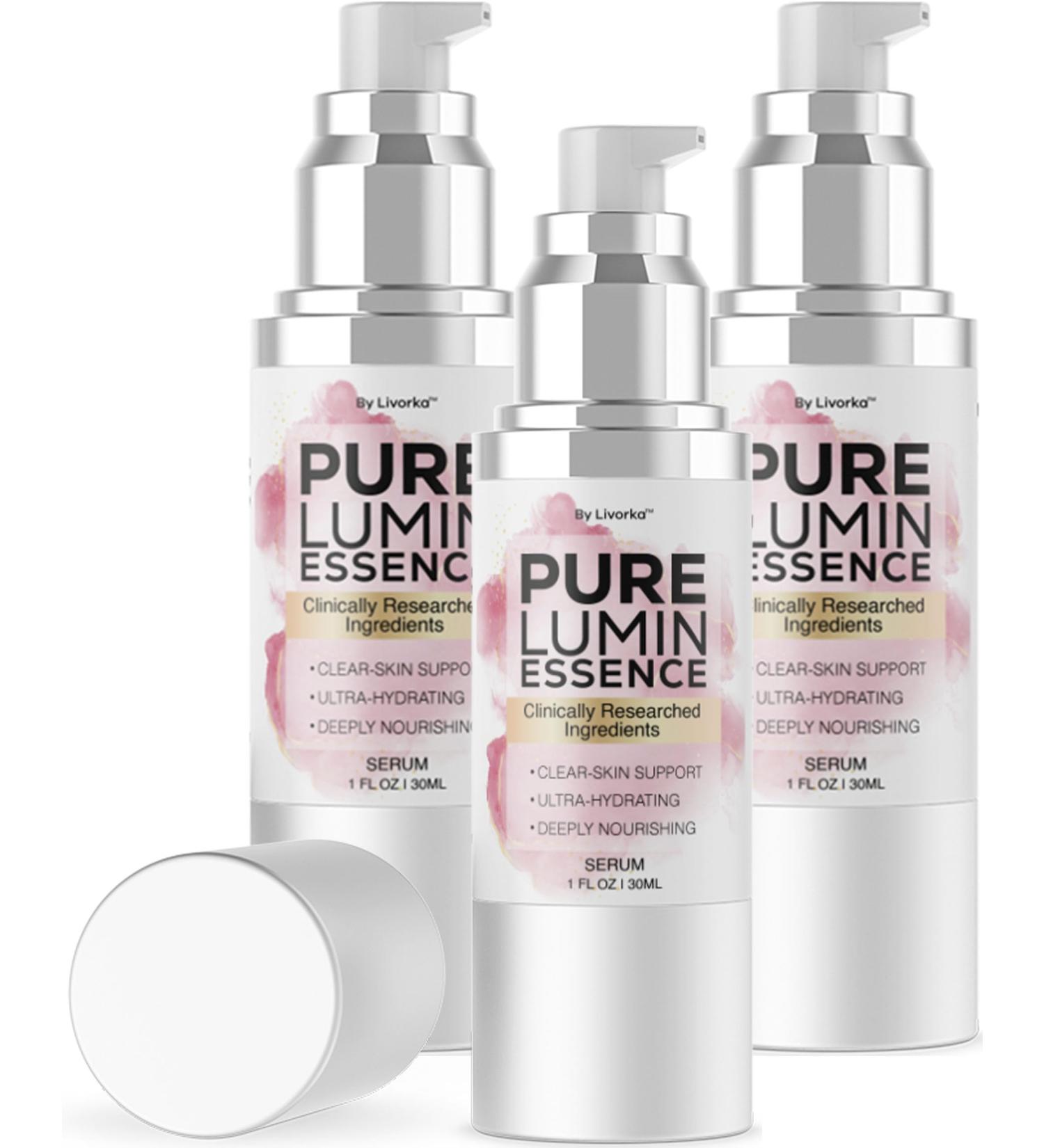 (3 Pack) Pure Lumin Essence - Official PureLumin Essence Advanced Natural Liquid Hydrating Serum For Skin Support PureLuminEssence Premium Supporting For Healthy Skin Reviews 3 Bottles For 3 Months - Buy Online on GoSupps.com