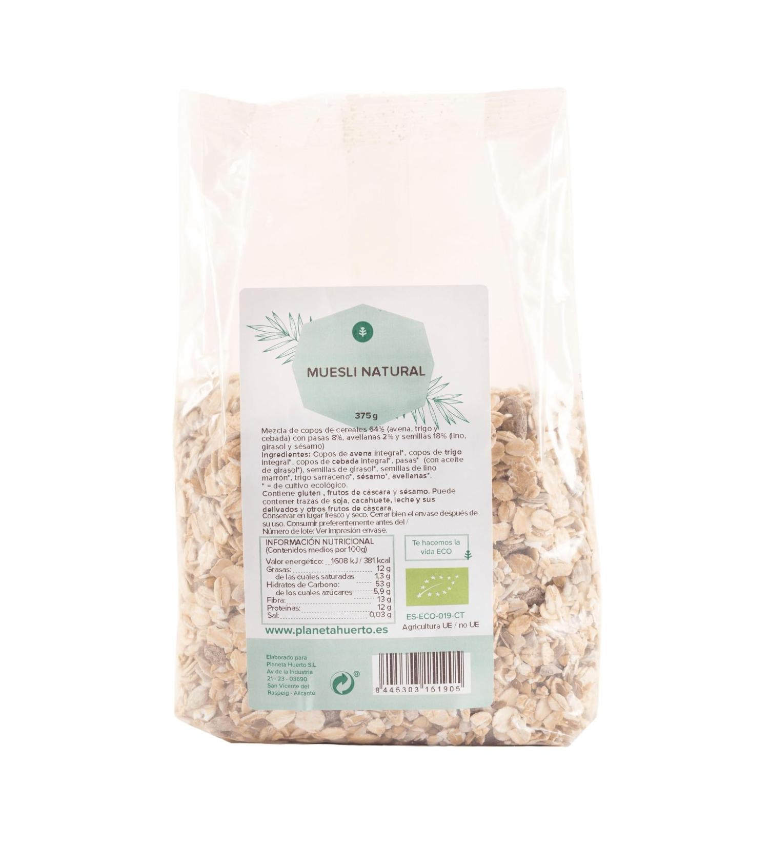  Planeta Huerto Vegetable Planet | Natural Muesli ECO 500g | Organic Organic | Crispy Snack for Demunition Tea Treats or Healthy Brunches - Buy Online on GoSupps.com