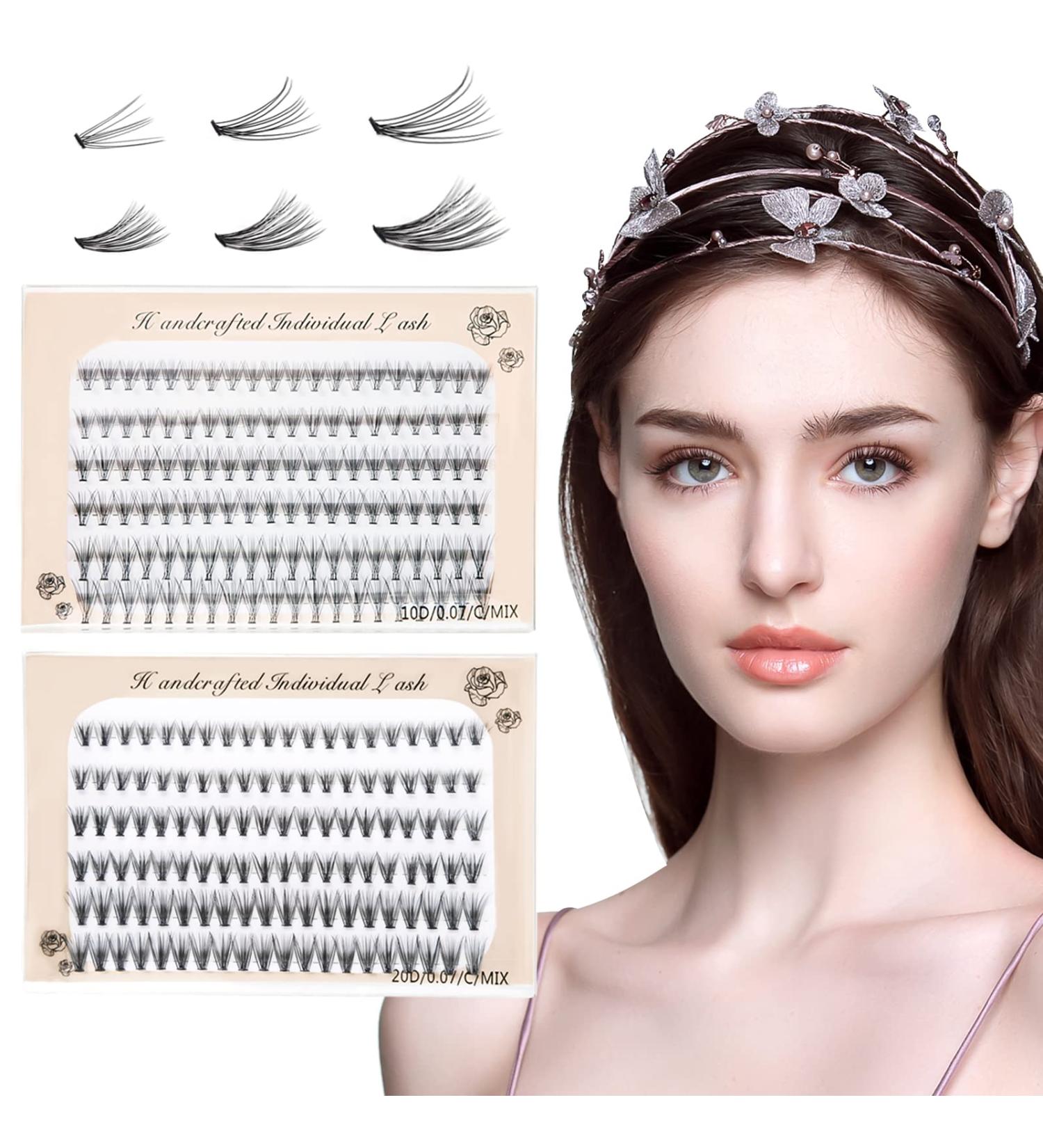 DIY Eyelashes Set - 8-12mm Mix Cluster False Eyelashes | 0.07mm C Curl | No Glue Eye Makeup - Buy Online on GoSupps.com