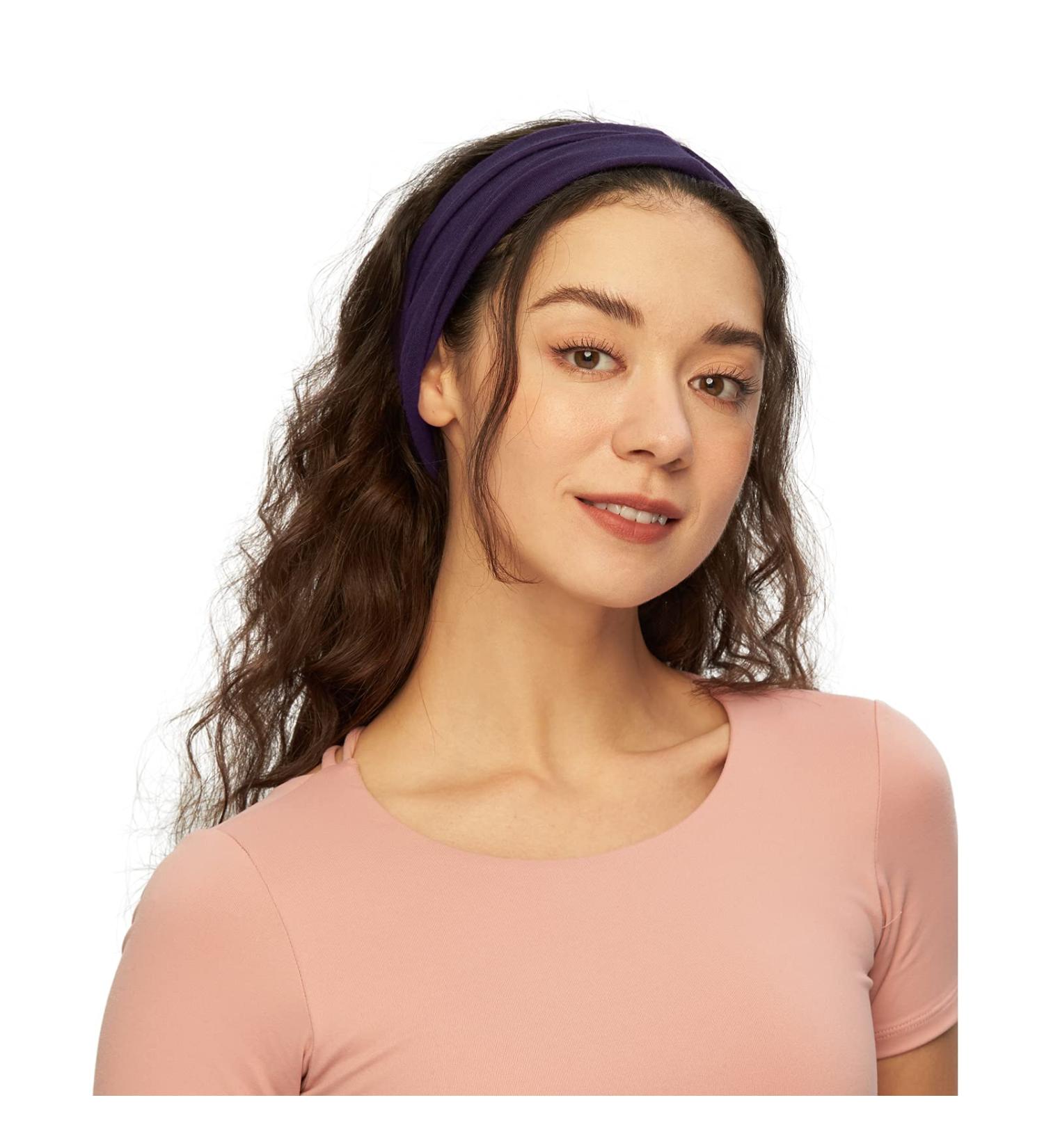 Buy Lulucheri Women's Hair Band - Elastic Headband for Sports Yoga & Gym - Aubergine Violet - Stylish & Comfortable - Buy Online on GoSupps.com