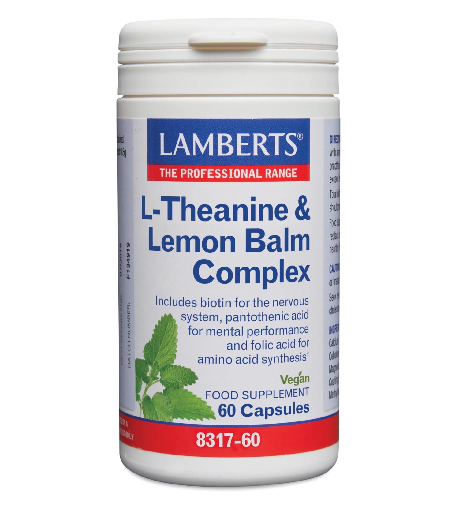  Lamberts Lamberts L Th anine Balsamo Citron Vegan 60 Capsules - Buy Online on GoSupps.com