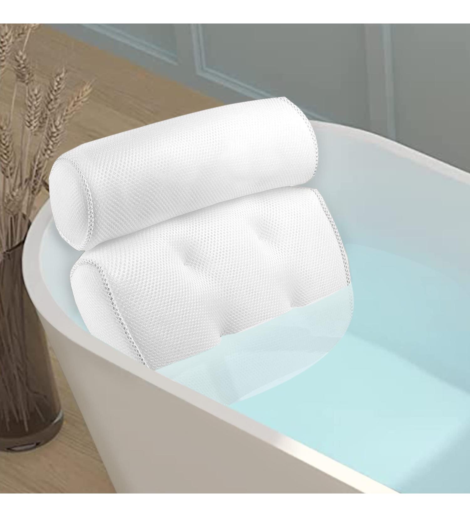 Luxury Non-Slip Bath Pillow for Tub - Extra-Thick Support for Head, Neck, Shoulder, and Back - Soft, Large Comfort Cushion for Relaxation - 3D Mesh Material - 1 Pack - Buy Online on GoSupps.com
