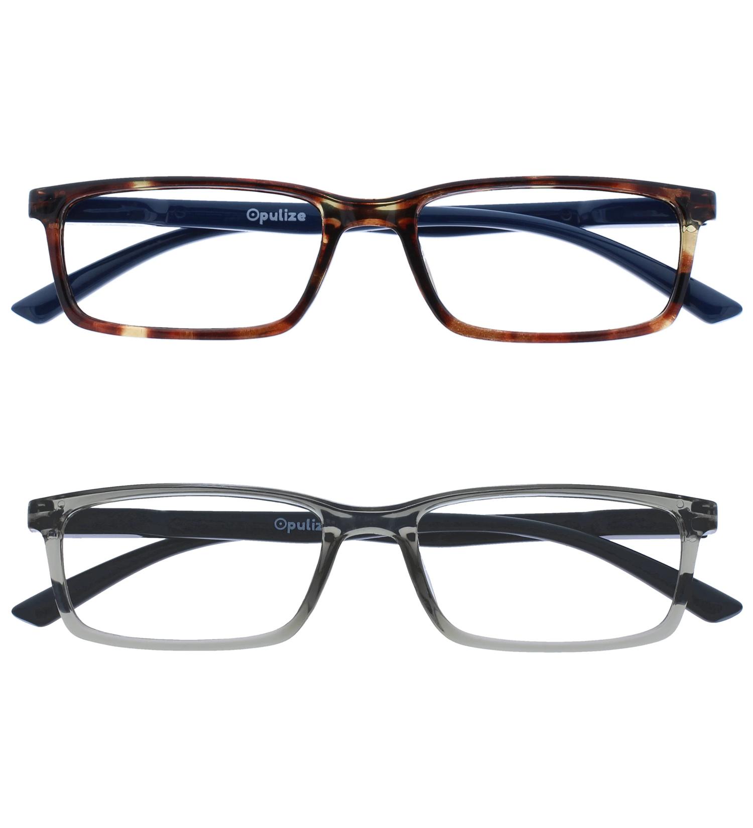 Opulize Blue Light Filter Glasses - Narrow Frame Spring Hinges Anti-Reflective - Men s Gaming & Computer Glasses +1.50 Diopters in Brown/Gray - Buy Online on GoSupps.com