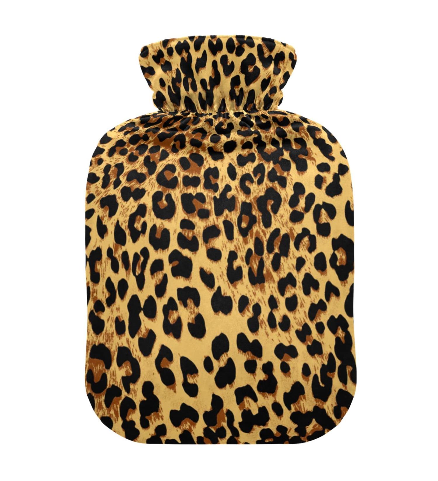 Buy 2L Brown Leopard Hot Water Bottle with Cover - Pain Relief & Sports Injury Heating Bag - International Shipping Available - Buy Online on GoSupps.com