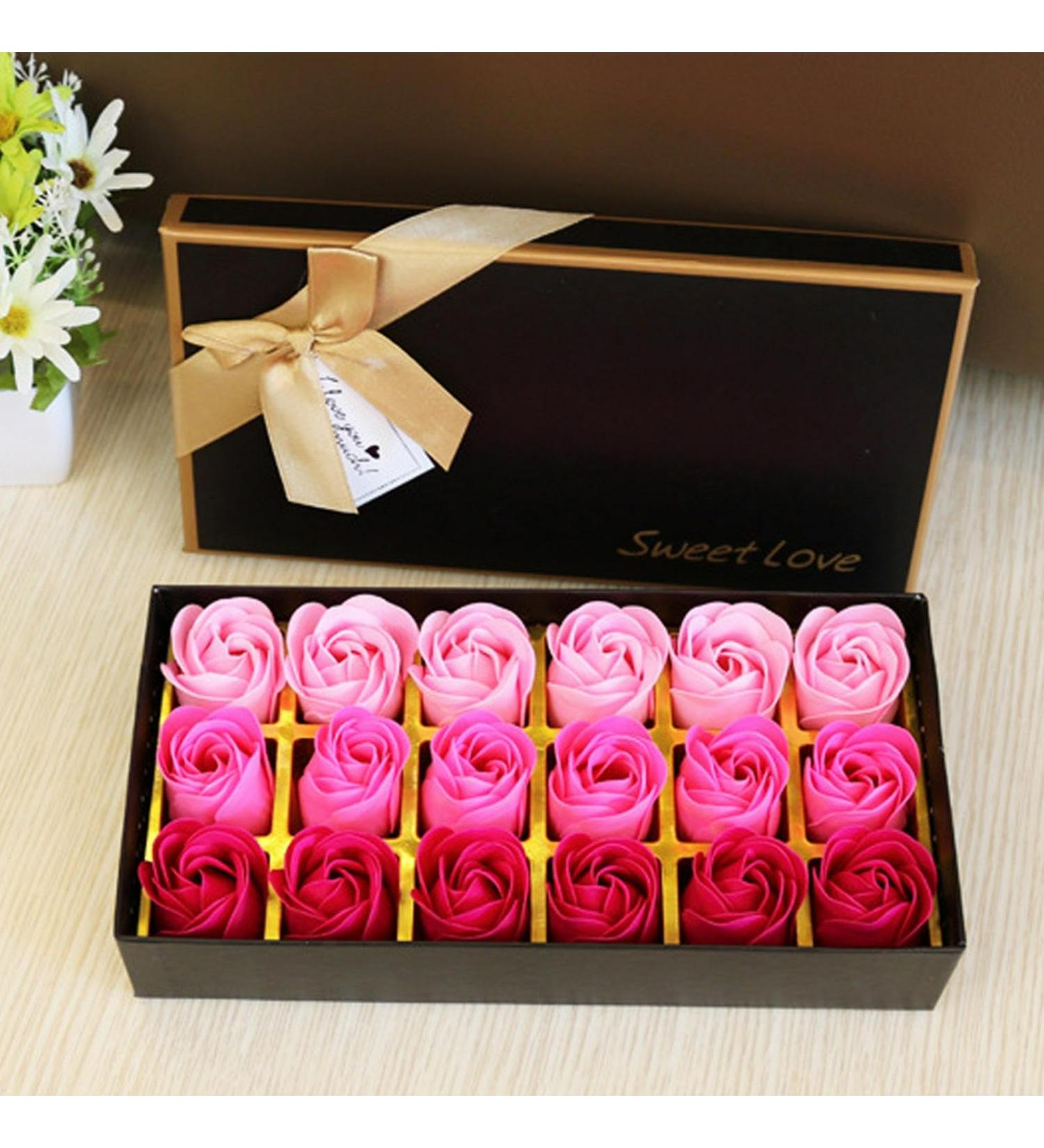 Bibabala Box of Flora Scented Roses Bath Soap | Rose Petals Body Soap Gift Box for Valentine's Day & Anniversaries - Perfect Gift for Her - Buy Online on GoSupps.com