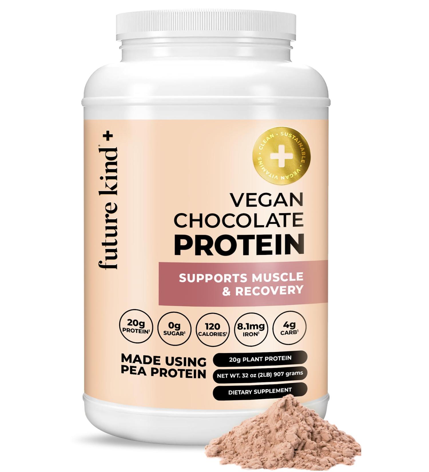 Future Kind Vegan Protein Powder Chocolate - Sugar-Free Dairy-Free Plant Protein for Lean Muscle (34 Servings - Buy Online on GoSupps.com