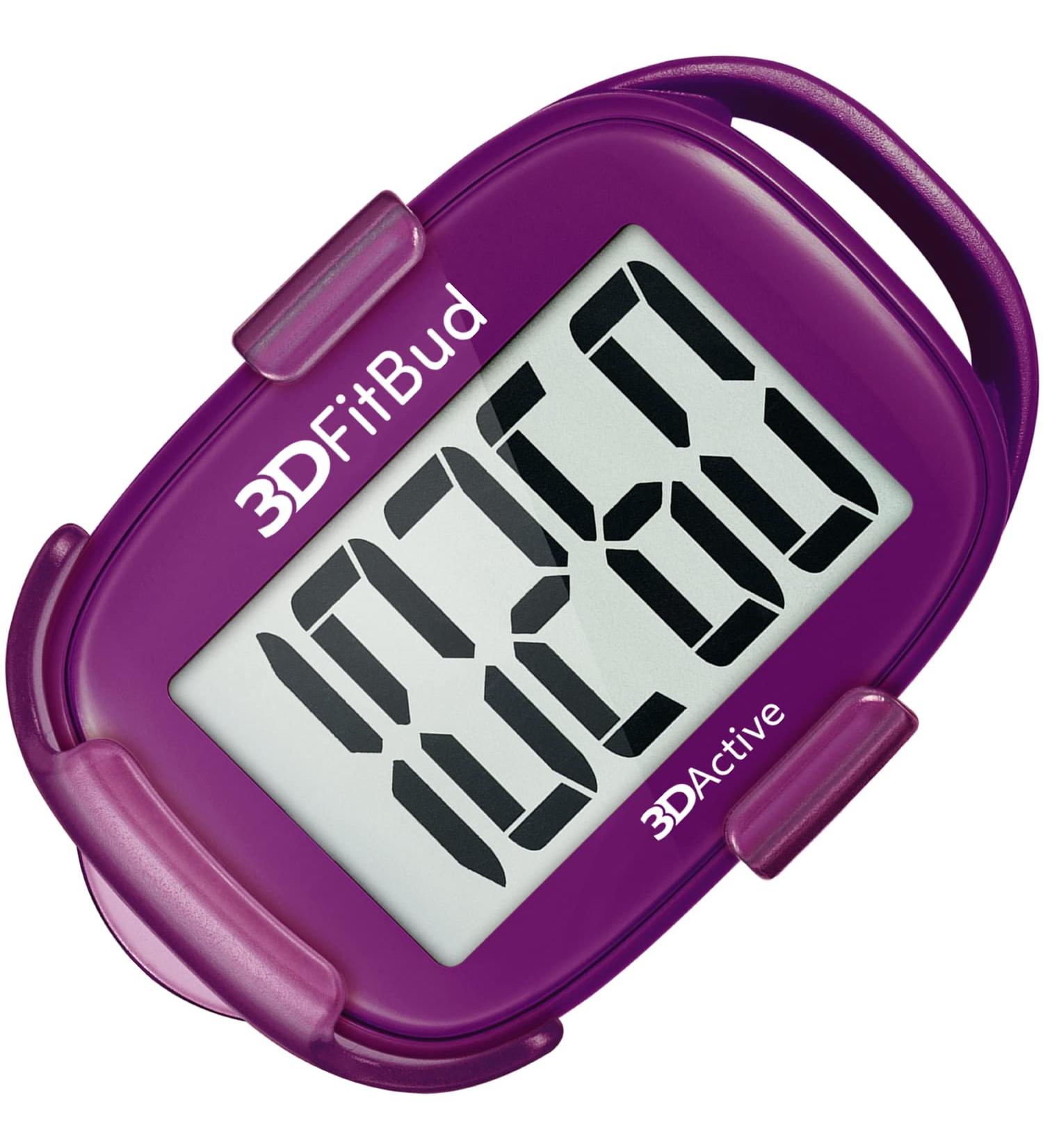3DFitBud Simple Step Counter Walking 3D Pedometer - Plum | Clip & Lanyard Included - Buy Online on GoSupps.com