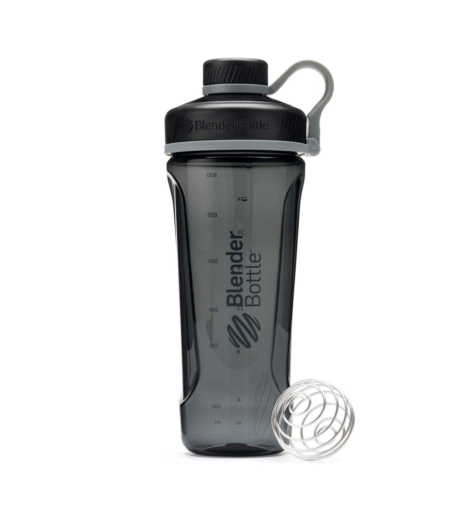 BlenderBottle Radian Tritan drinking bottle with blender ball suitable as protein Shaker protein shaker water bottle BPA free scaled up to 700 ml capacity 940 ml black black single