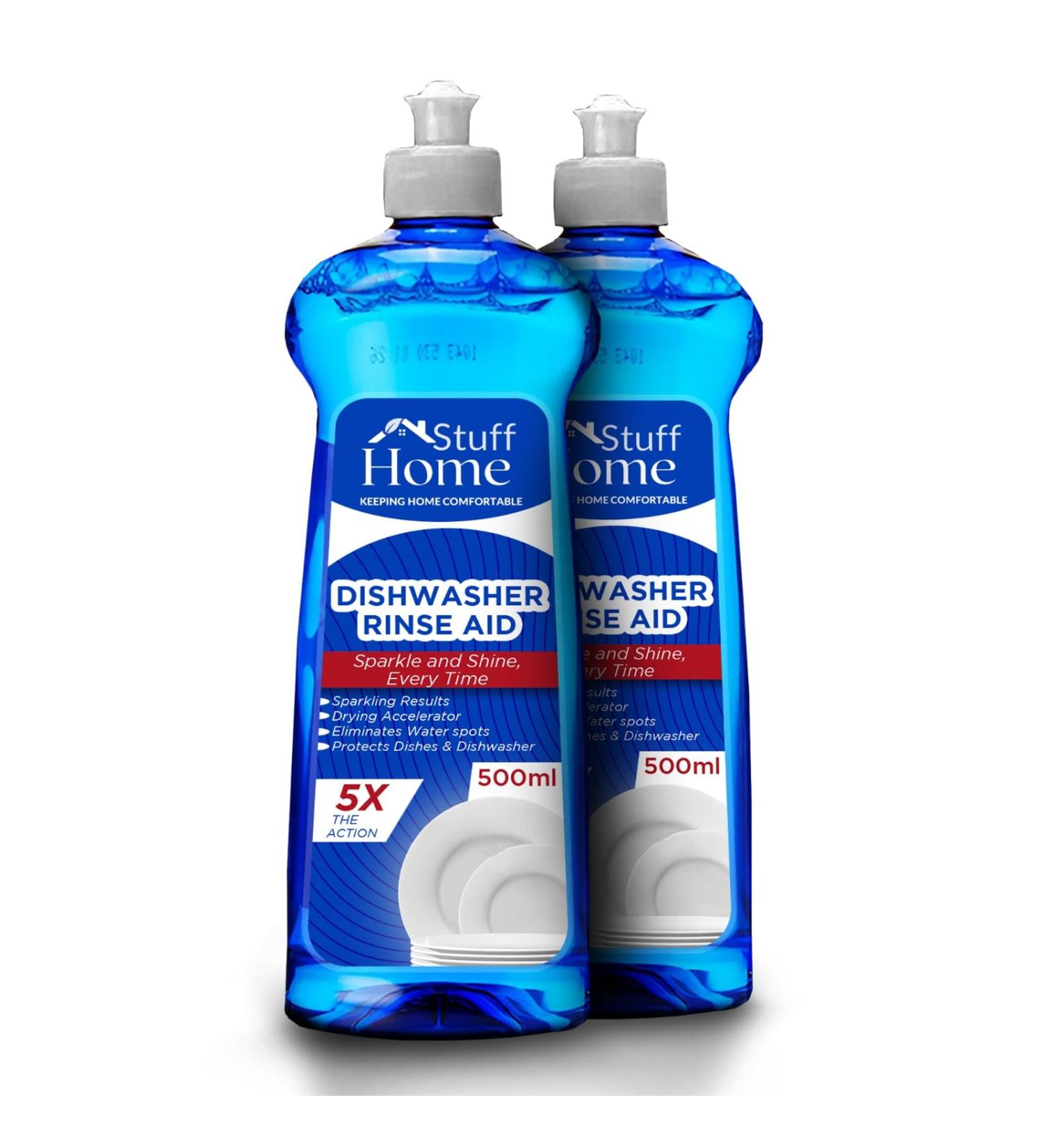 Home stuff Dishwasher Rinse Aid 500ml Powerful on Stains and Halos Helps Faster Drying (2 Pack) - Buy Online on GoSupps.com