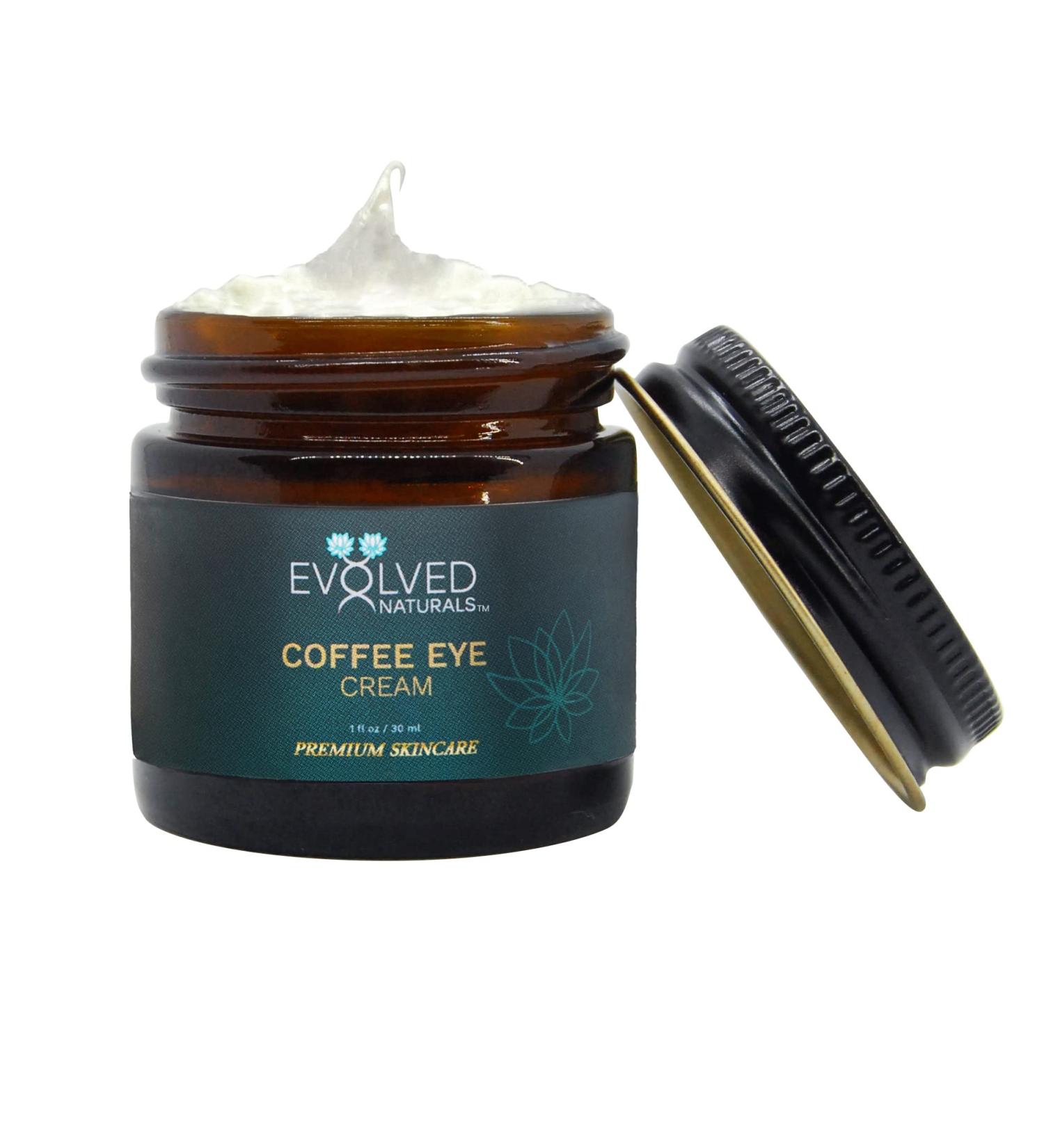 Evolved Naturals Caffeine Eye Cream - Anti-Aging Dark Circle & Puffiness Treatment - 3 Month Supply - Brightens, Lifts & Firms Under Eye Bags - 1 oz - Buy Online on GoSupps.com