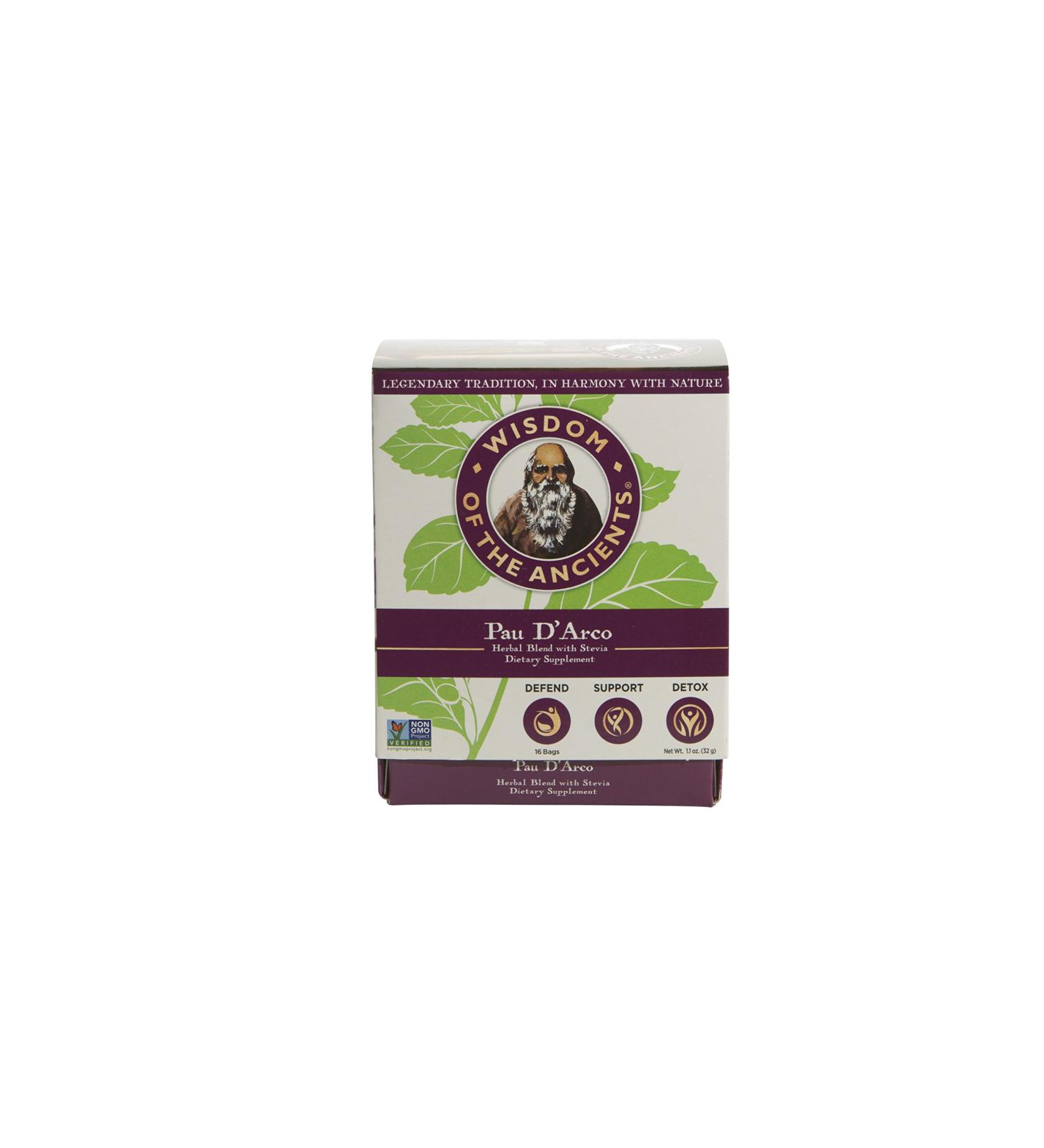 Wisdom of the Ancients Pau D'Arco Tea Bags - 1.1 oz | Natural Herbal Wellness Tea - Buy Online on GoSupps.com