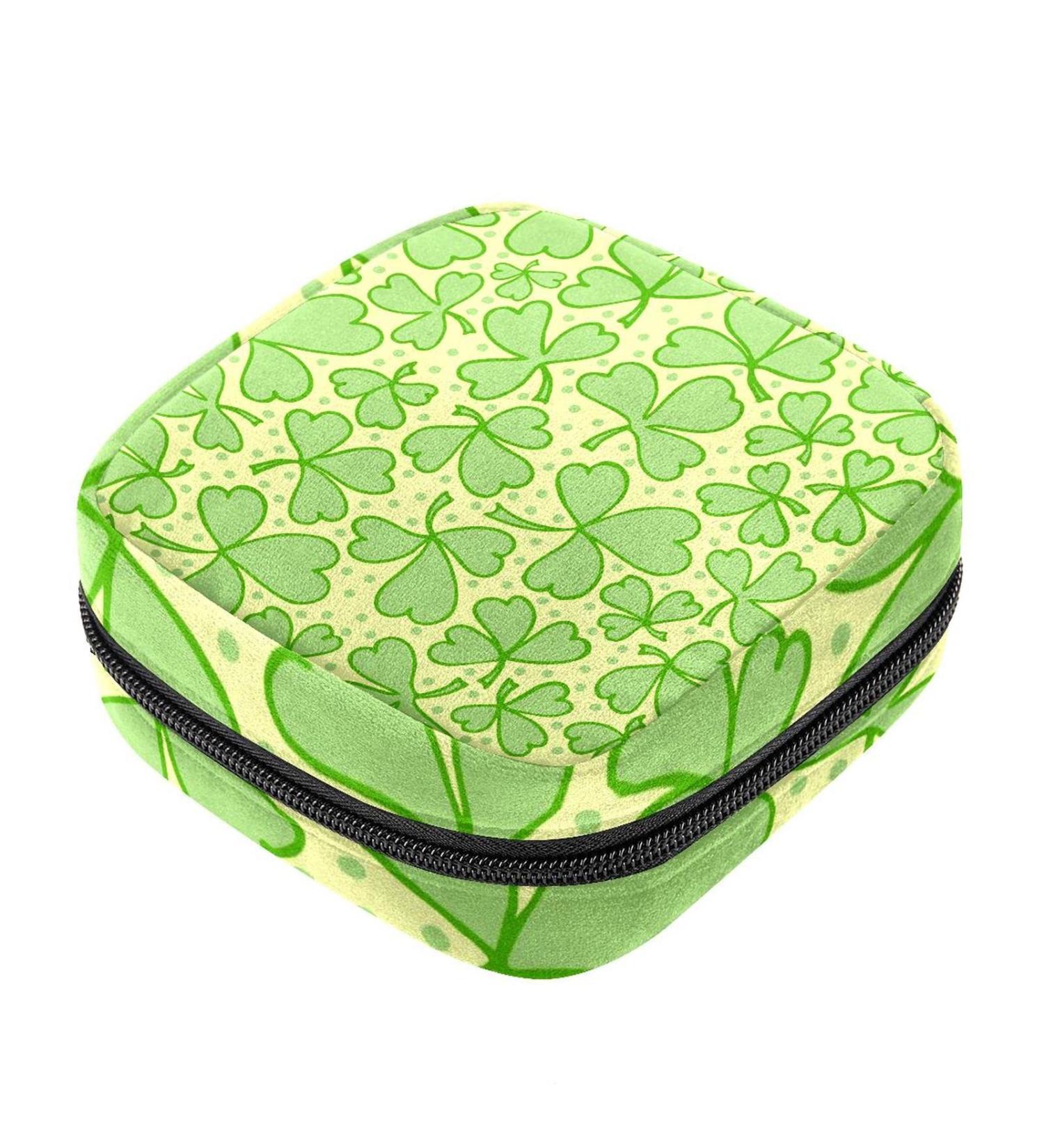 Menstruation Bag with Zipper | Women's Napkin & Tampon Collection Bag | St. Patrick's Day Design - Buy Online on GoSupps.com