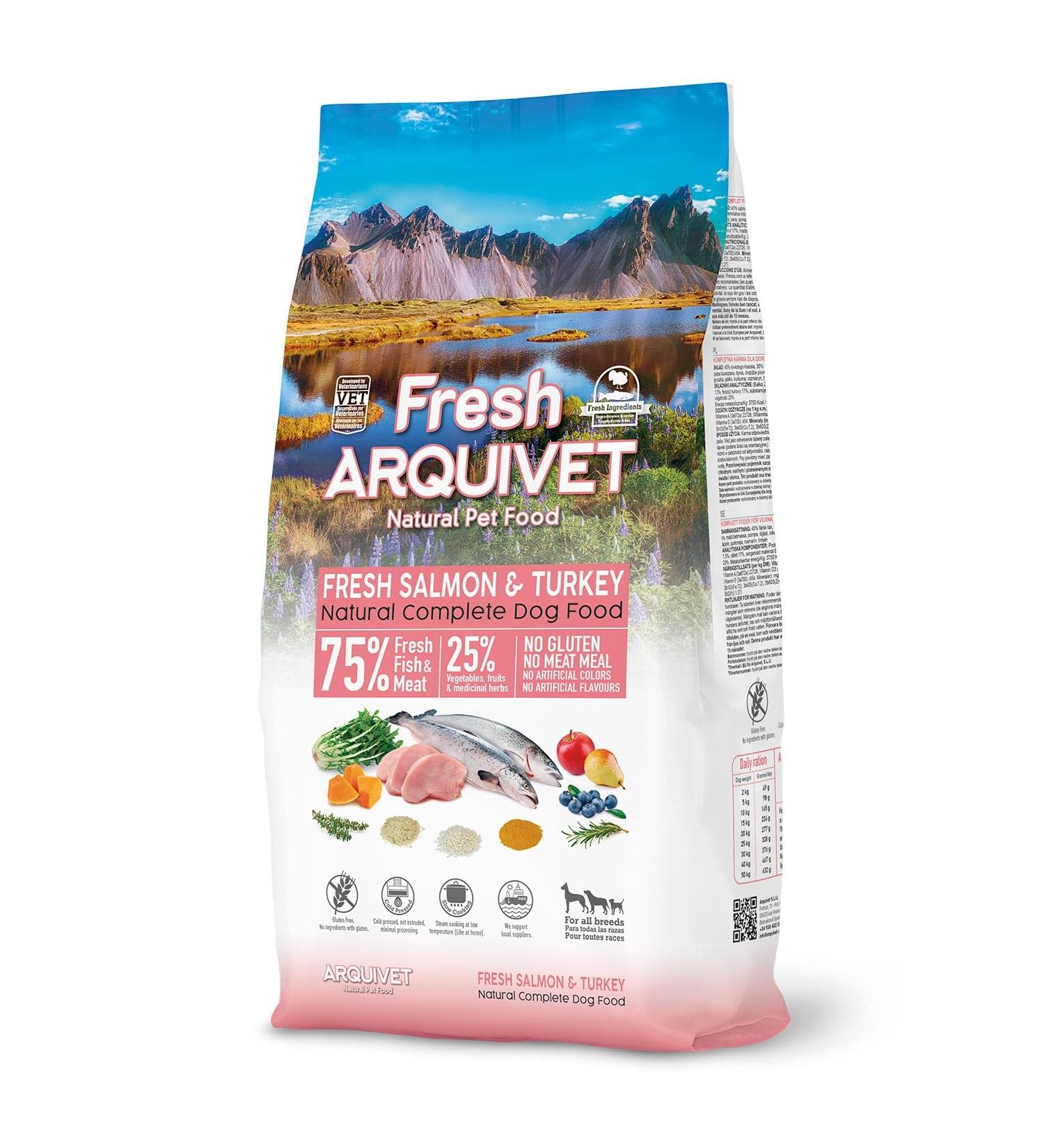Arquivet Fresh Salmon & Turkey 10 kg Semi-moist food with Salmon and Turkey - Buy Online on GoSupps.com