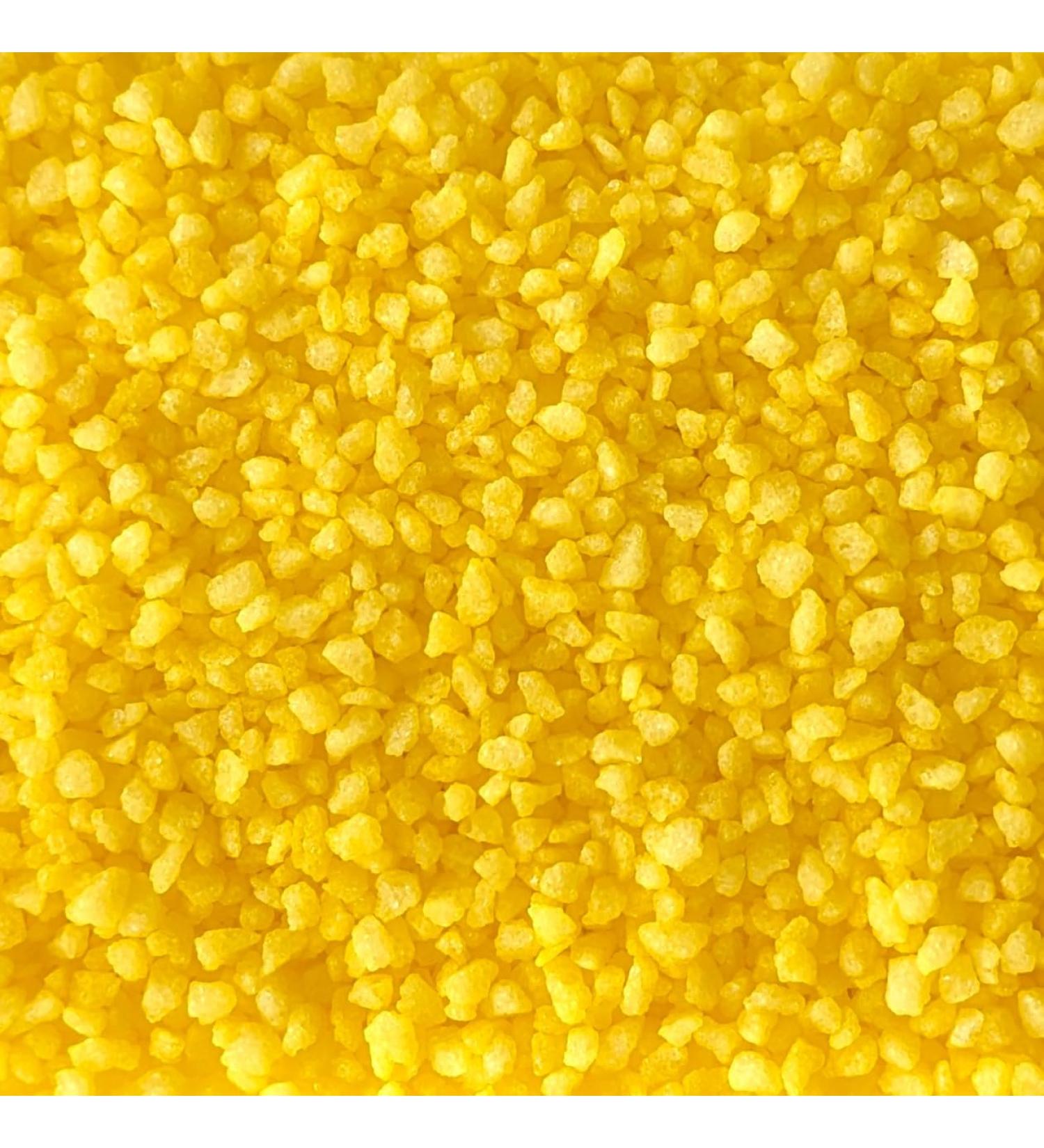Lemon Yellow Sugar Crunch Sprinkles - 35g of Edible Lemon Flavour Cake Toppers or Cupcake Decorations
