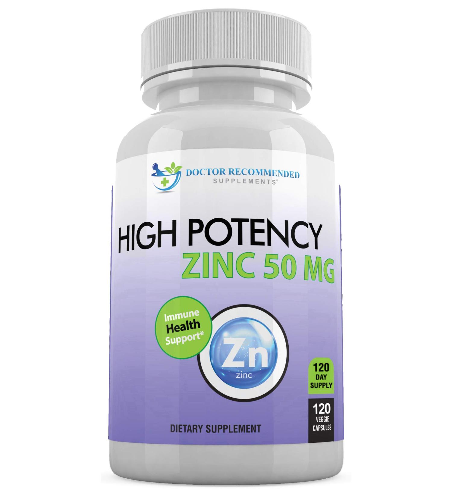 Zinc Picolinate 50mg Immune Support Supplement - 120 Veggie Capsules, High Potency Pure Zinc for Adults & Kids - Well-Absorbed Formula for Optimal Health - 120 Count - Buy Online on GoSupps.com