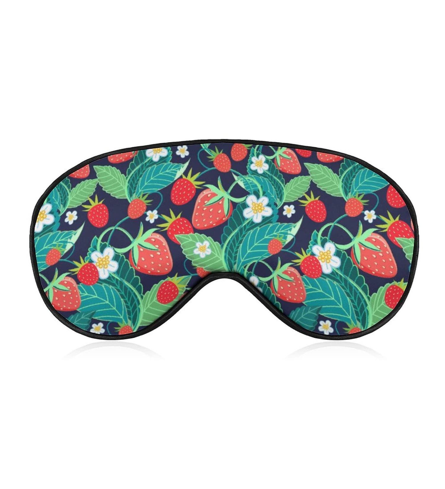 Shop Bright Strawberries & Berries Sleep Mask for Women | Adjustable Eye Shades with Elastic Strap - Perfect for Restful Sleep - Buy Online on GoSupps.com