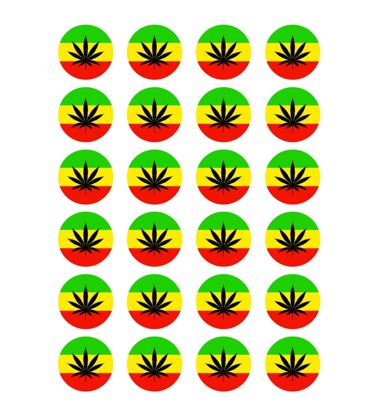 24 x Weed Flag Edible Wafer or Icing Cupcake Topper Fun Stoner Party Cake Decorations Perfect For Brownies Cookies Muffins & More! (Premium Icing Sheet)