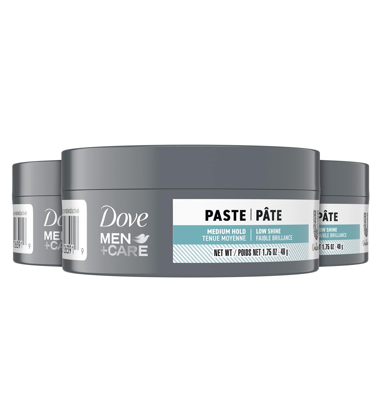 Dove Men+Care Styling Aid Sculpting Hair Paste 3-Pack - Medium Hold for Textured, Matte Finish - 1.75 oz - Buy Online on GoSupps.com