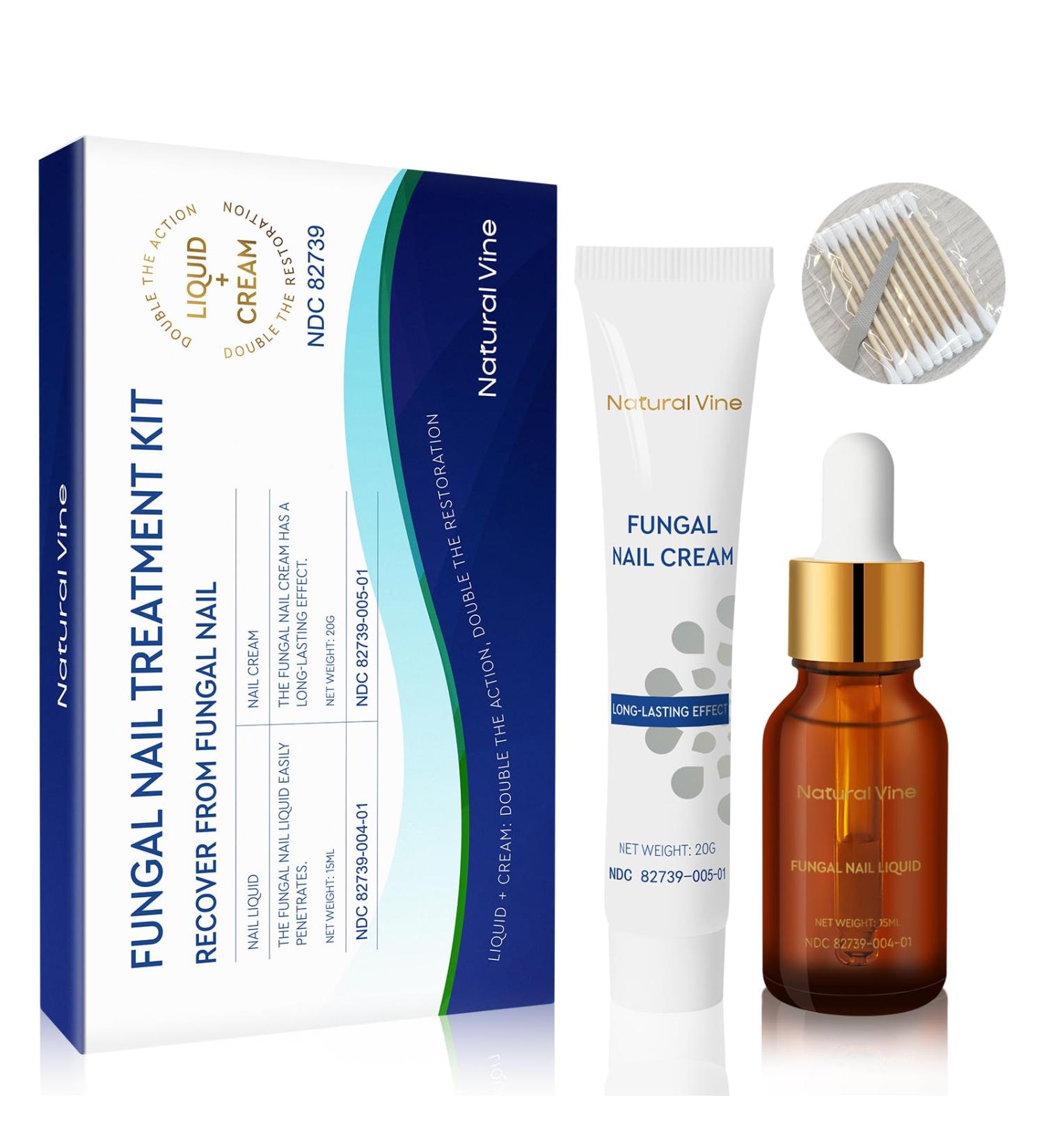 Extra Strength Toenail Fungus Treatment Kit - 15ML Liquid & 20G Nail Repair Cream by Natu - Restore Healthy Nails - Buy Online on GoSupps.com
