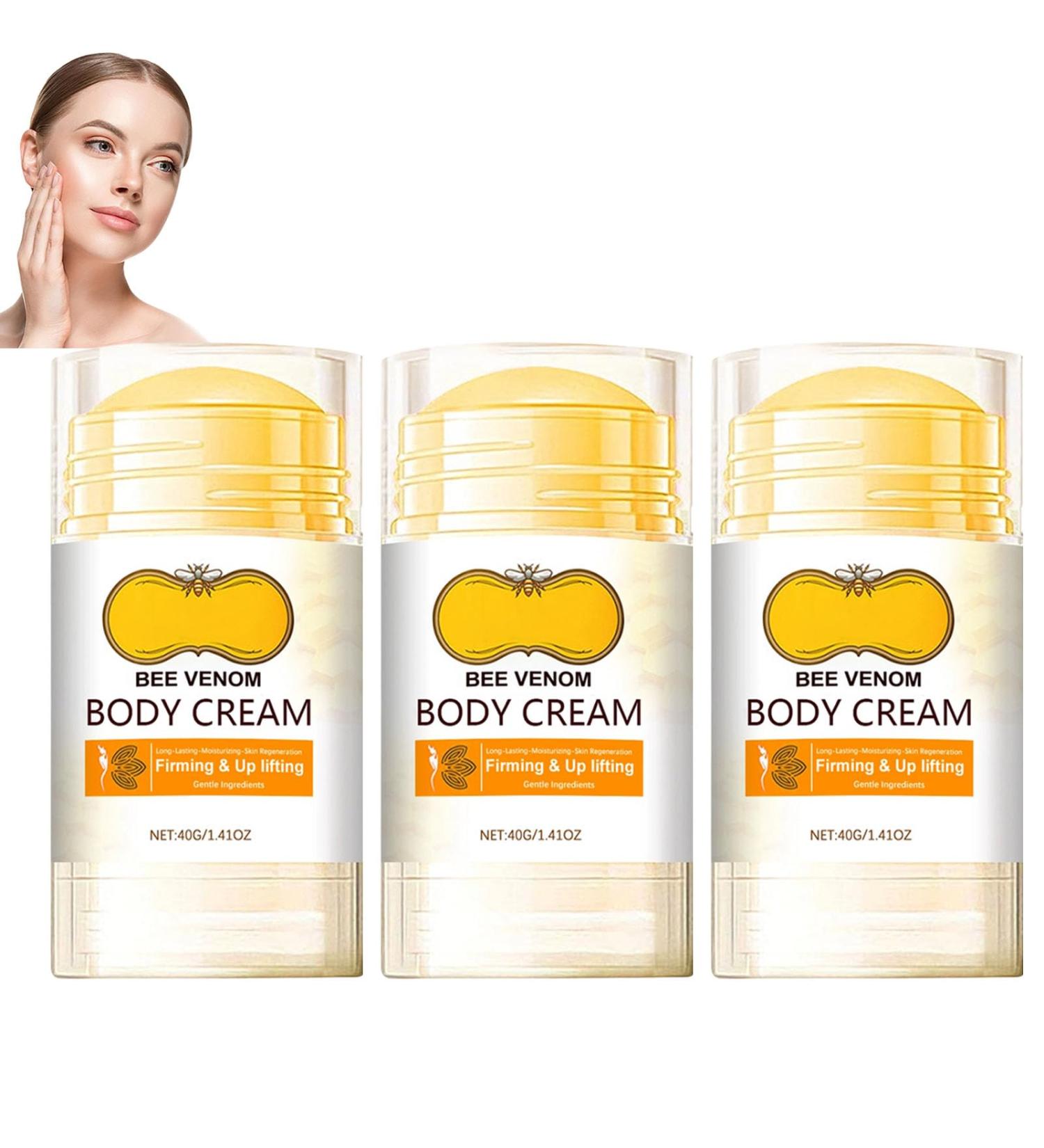  homomdy Bee Venom 3-Pack Roll-On Body Creams: Anti-Aging Moisturizing Cream Firming Face and Body Cream Plumping and Firming Skin - Buy Online on GoSupps.com