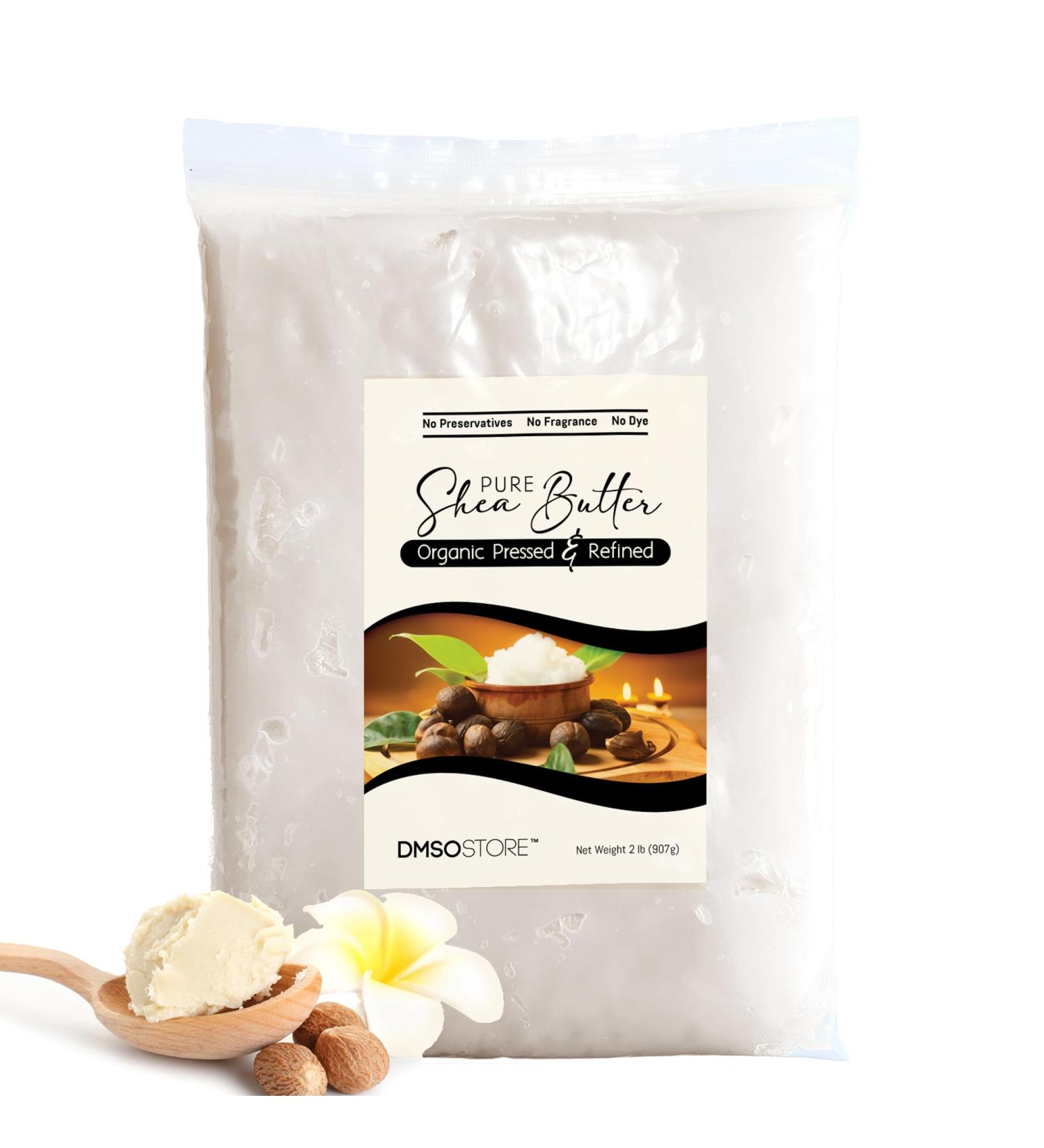 DMSOSTORE Refined Shea Butter Unscented 2 LB Bulk 100% Pure African Shea Butter for Hair & Dry Skin Deep Moisturizer for Face & Body DIY Whipped Body Butter Soap & Lip Balm - Buy Online on GoSupps.com