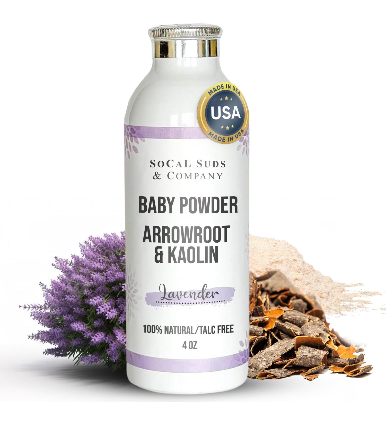 Natural Baby Powder - Talc-Free Soothing & Gentle 4oz - SoCal Suds & Company - Newborn Essentials - Buy Online on GoSupps.com