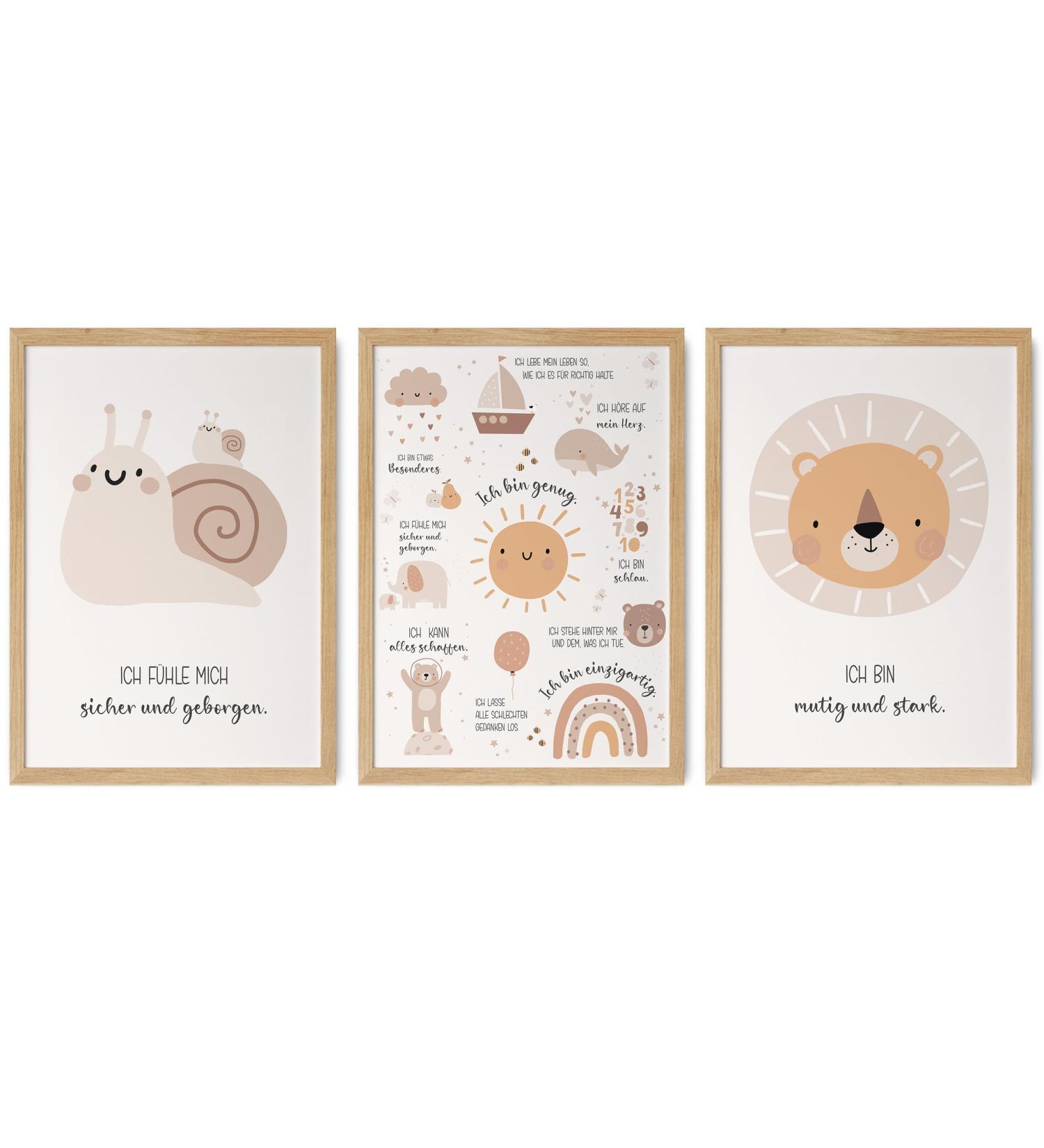 Happyarts Kinderzimmer A4 Affirmations Posters Set | Mindfulness Decor for Baby Rooms | Self-Love Prints for Kids - Frame Not Included - Buy Online on GoSupps.com