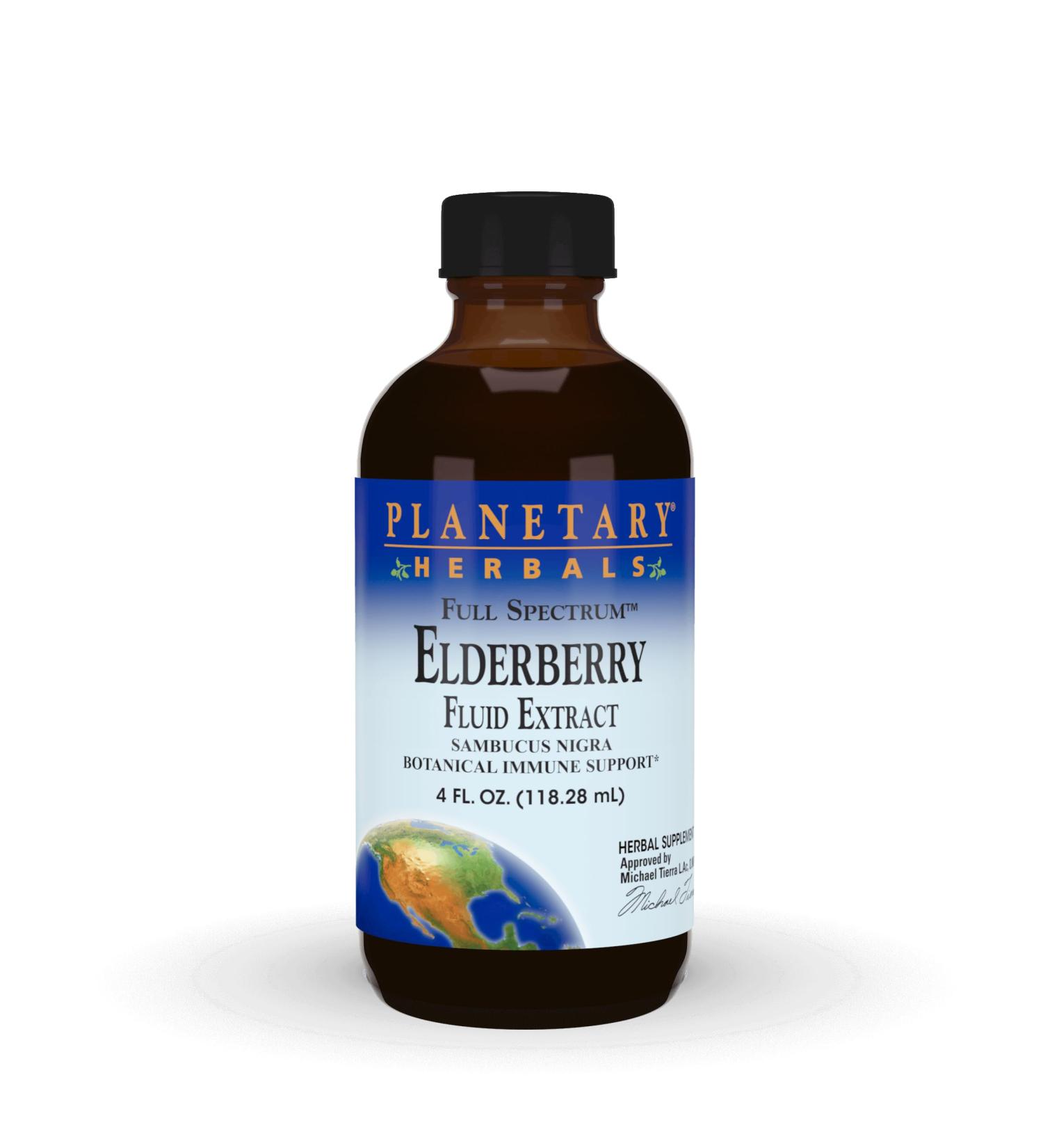 Planetary Herbals Full Spectrum Elderberry Fluid Extract Supplement 4 Fluid Ounce - Buy Online on GoSupps.com