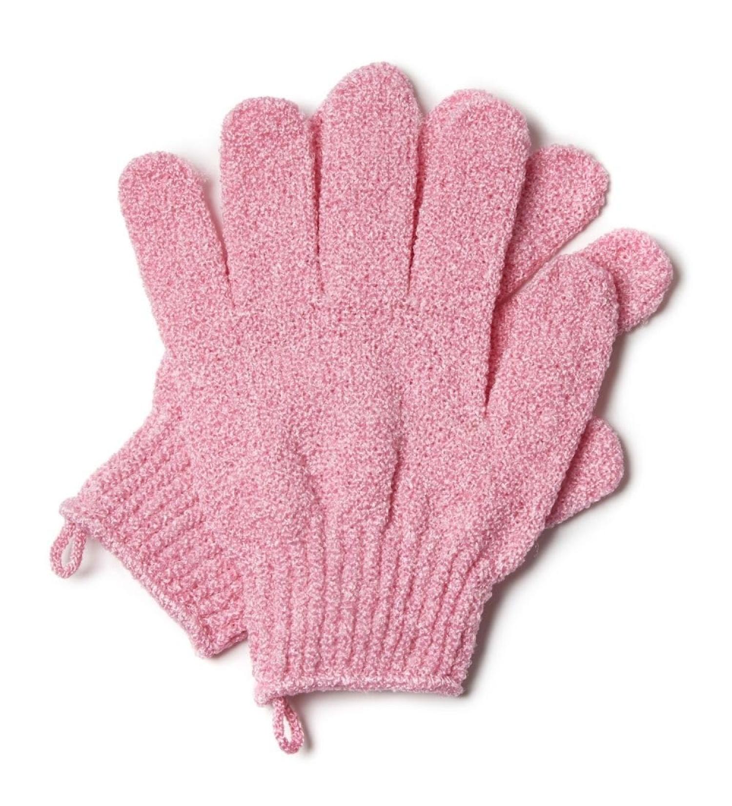 Natural Bamboo Exfoliating Gloves - Eco-Friendly Shower Mitts for Smooth Skin - Pink Microfibre Bath Glove for Exfoliation - Buy Online on GoSupps.com