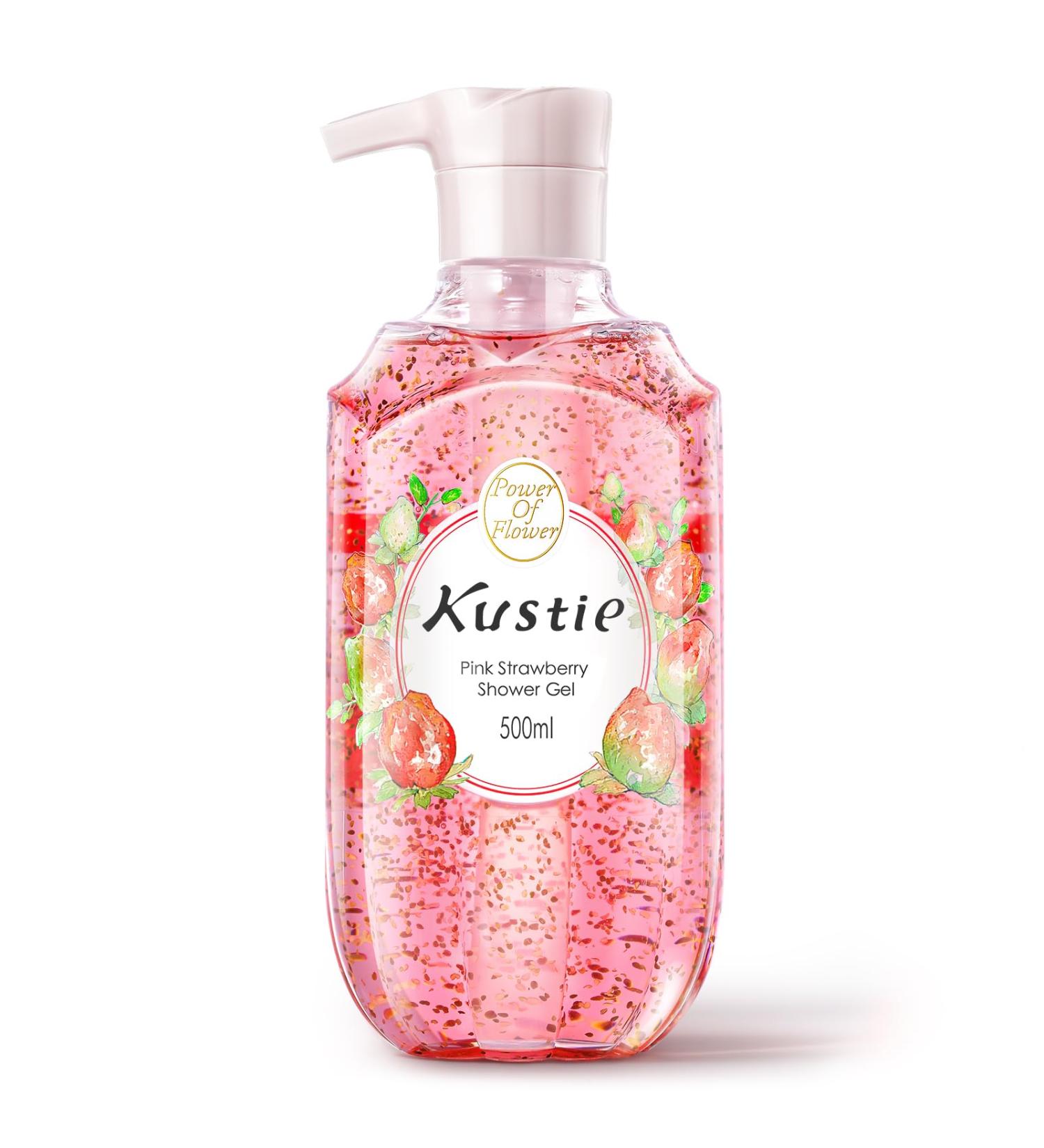 Kustie Strawberry Body Wash with Real Fruit Seeds Gentle Exfoliating & Hydrating Shower Gel for Dry Rough & Blemish-Prone Skin Fruity Milk Perfume Scent Natural Extracts 16.9 fl oz - Buy Online on GoSupps.com