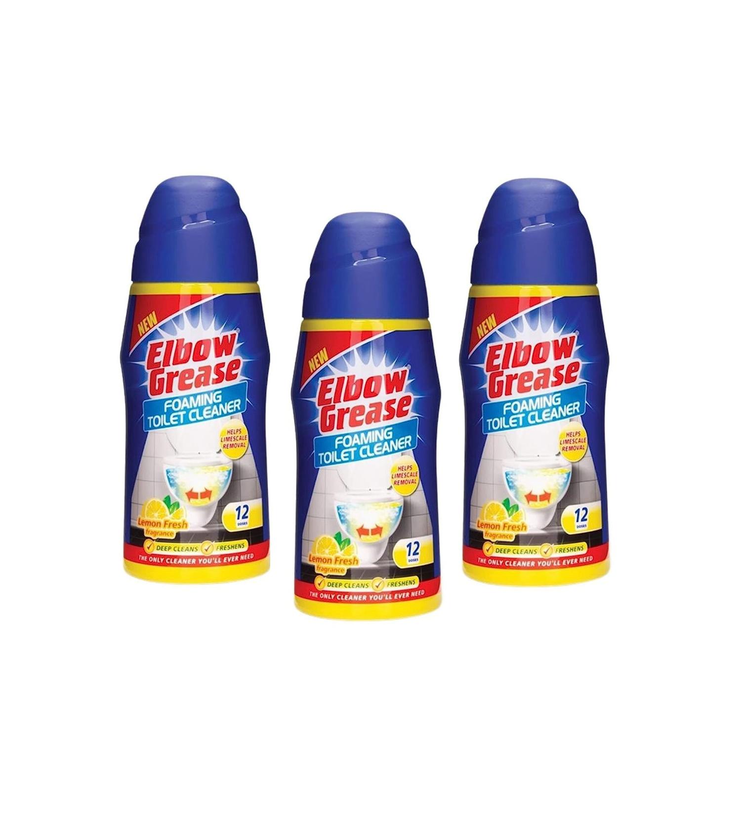 3 x Elbow Grease Foaming Toilet Cleaner Deep Cleaning Action Lemon Fresh Fragrance 500g - Buy Online on GoSupps.com