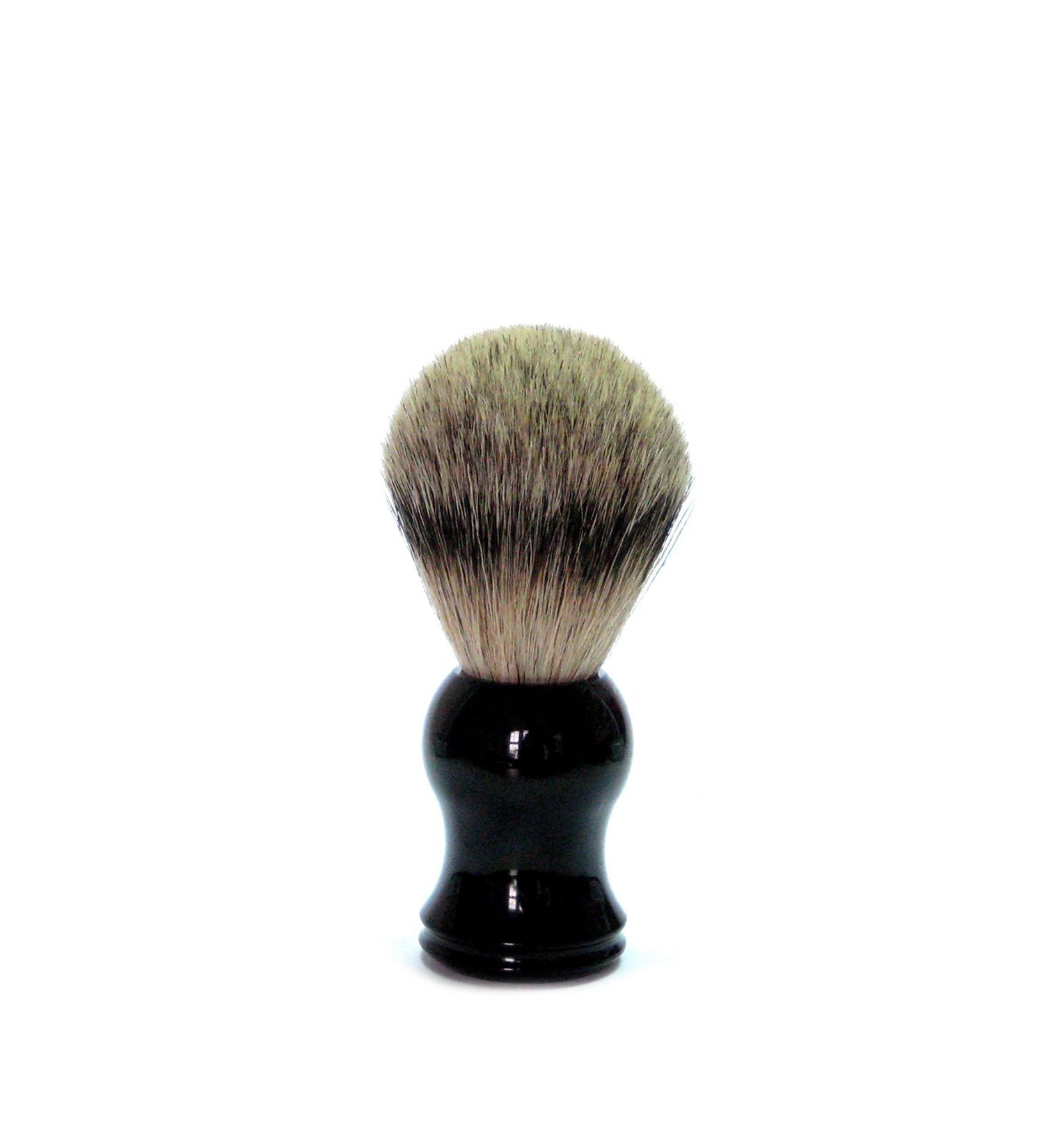 Golddachs shaving brush 100 percent plucked hair black plastic handle 1 piece