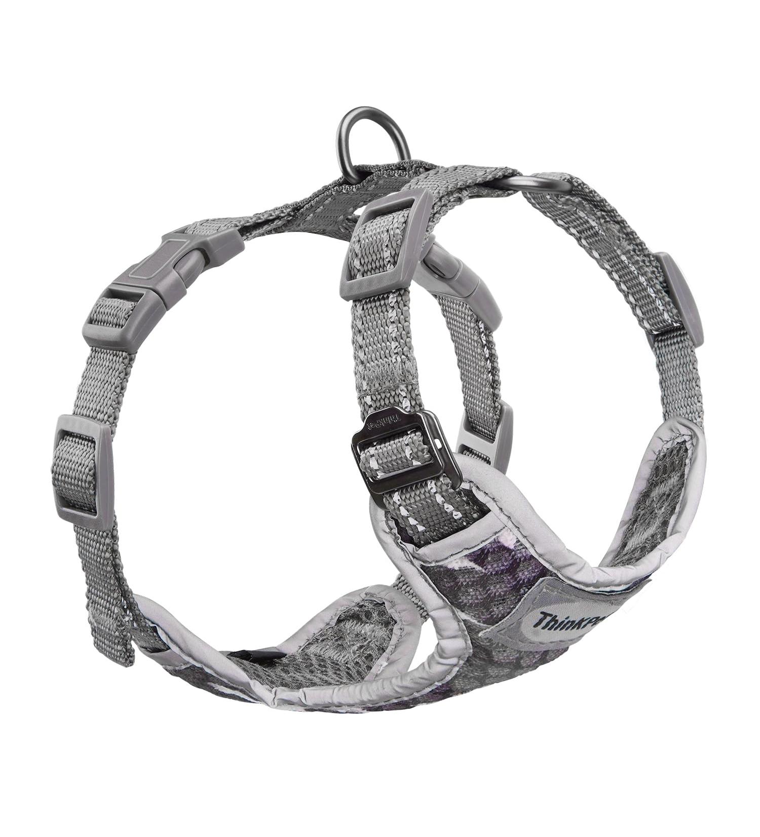 ThinkPet No-Pull Dog Harness & Leash Set - Adjustable Breathable Safety Harness for Small Medium & Large Dogs - Reflective & Comfortable (Gray) - Buy Online on GoSupps.com
