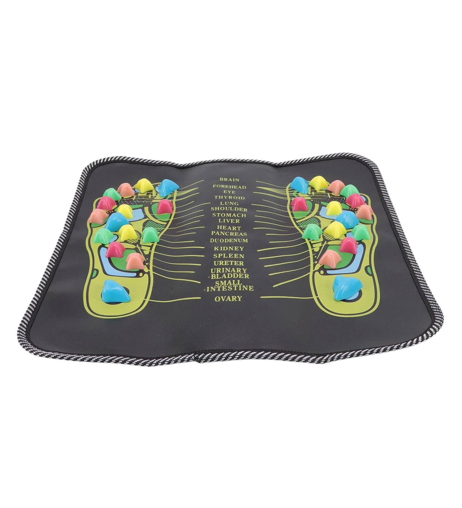 Foot Massage Mat for Blood Circulation & Acupressure - Health Boosting Artificial Leather (35x35 cm) | International Shipping - Buy Online on GoSupps.com