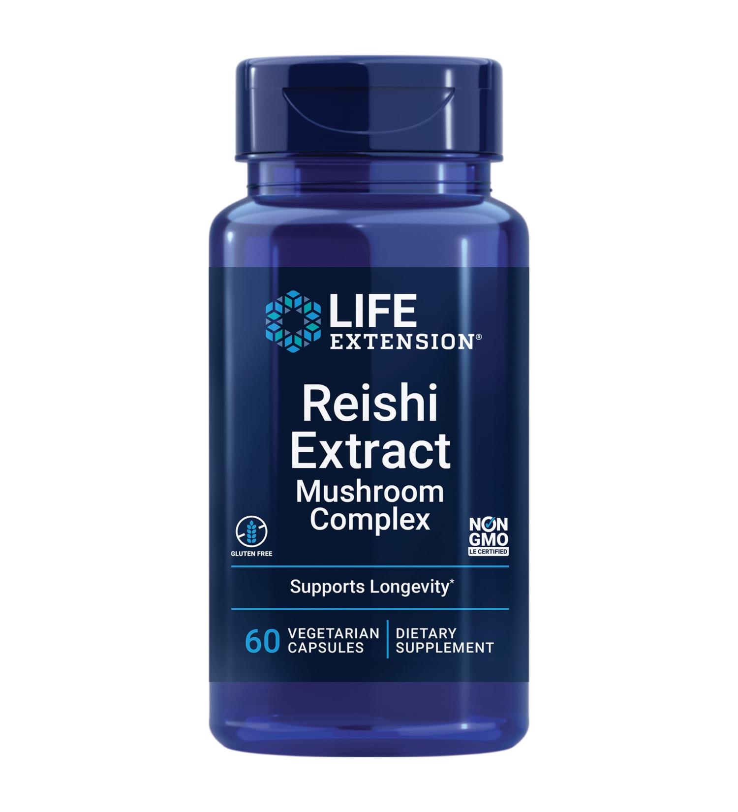 Life Extension Reishi Mushroom Complex - Immune Support Supplement with Ganoderma Lucidum Extract - 60 Capsules - Buy Online on GoSupps.com
