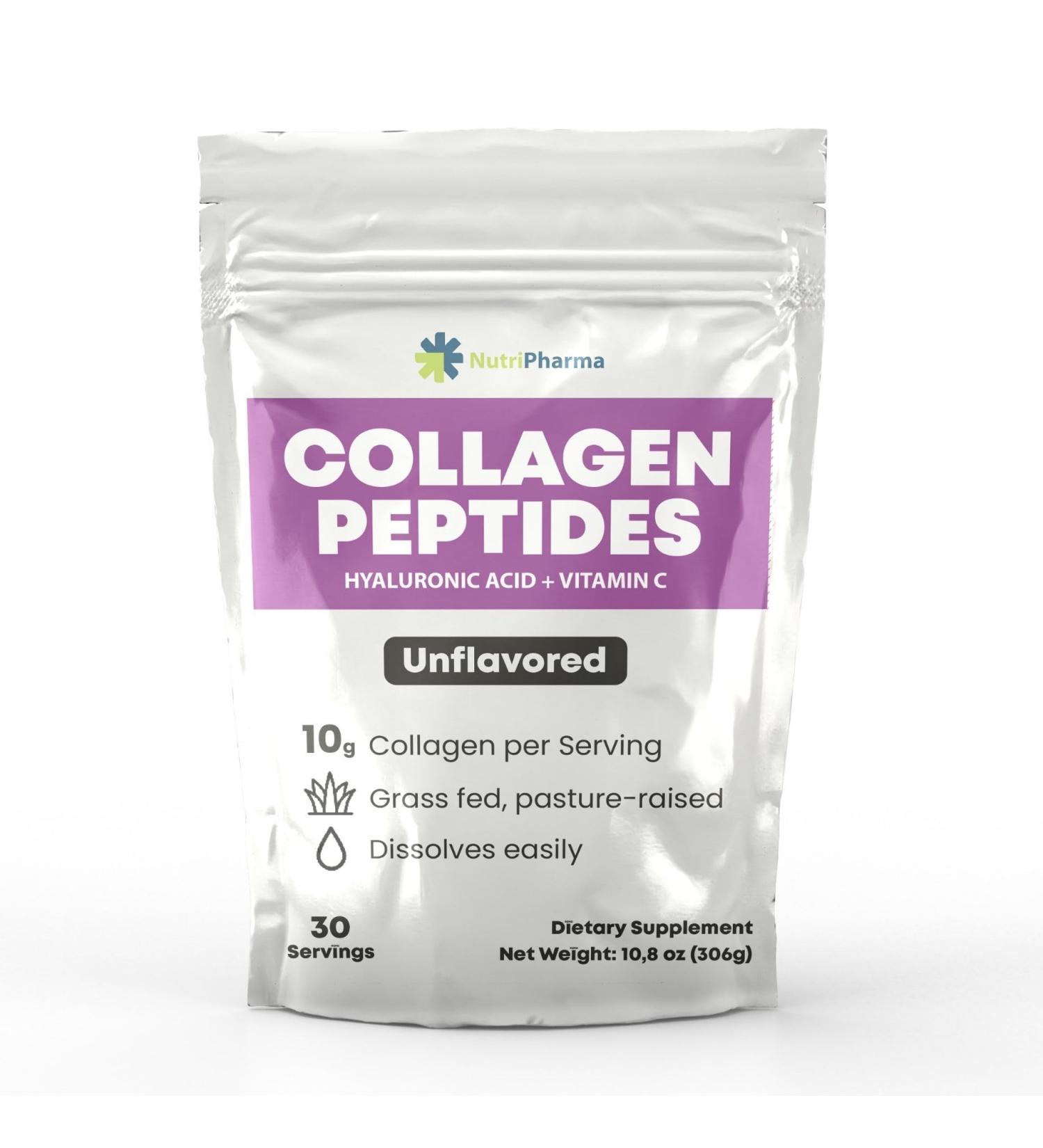 Poudre de peptides de collag ne avec acide hyaluronique et vitamine C favorise la sant des cheveux des ongles de la peau des os et des articulations poudre de prot ine de collag ne non - Buy Online on GoSupps.com
