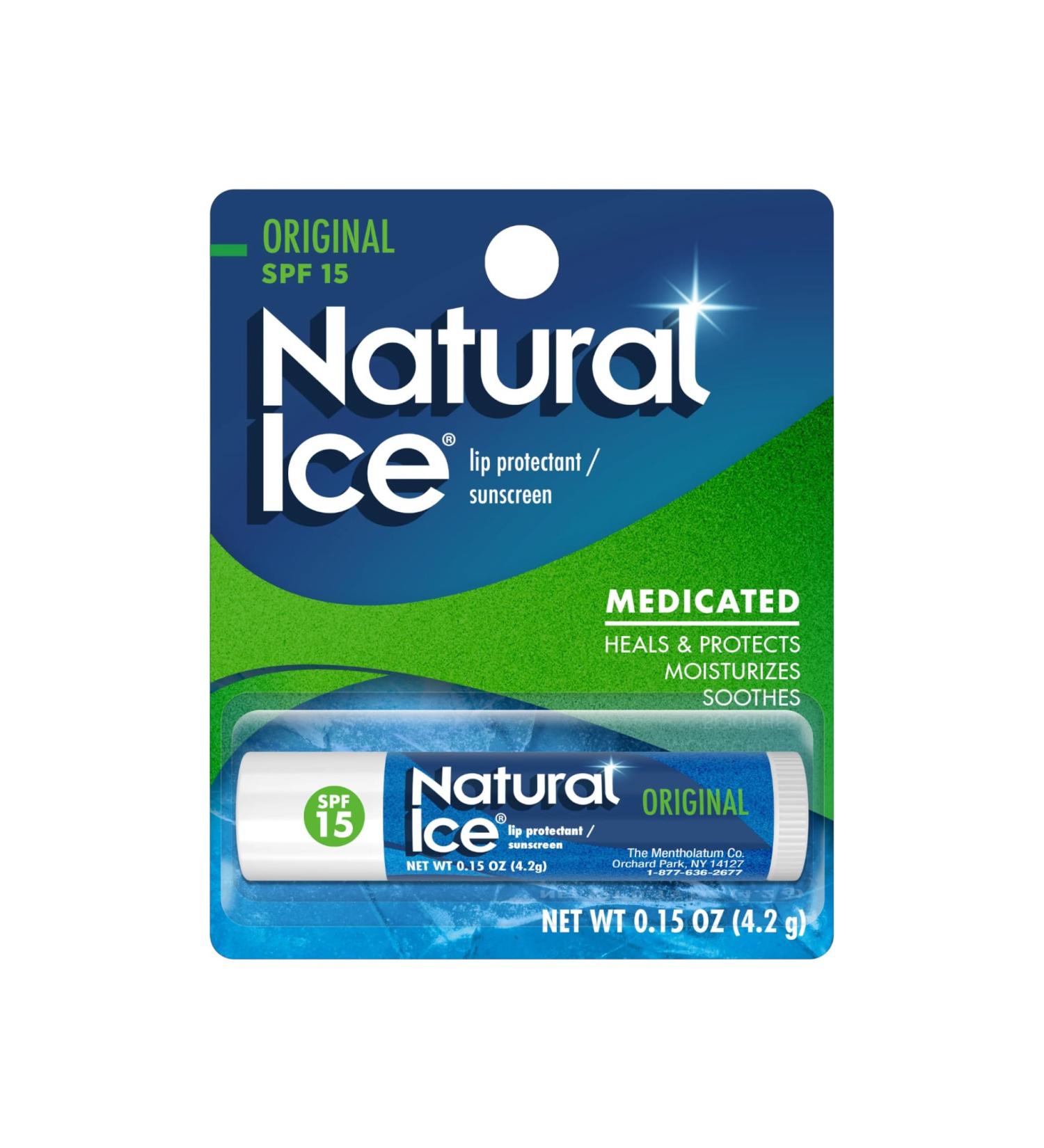 Natural Ice Original SPF 15 Medicated Lip Balm 0.15 Ounce - Buy Online on GoSupps.com