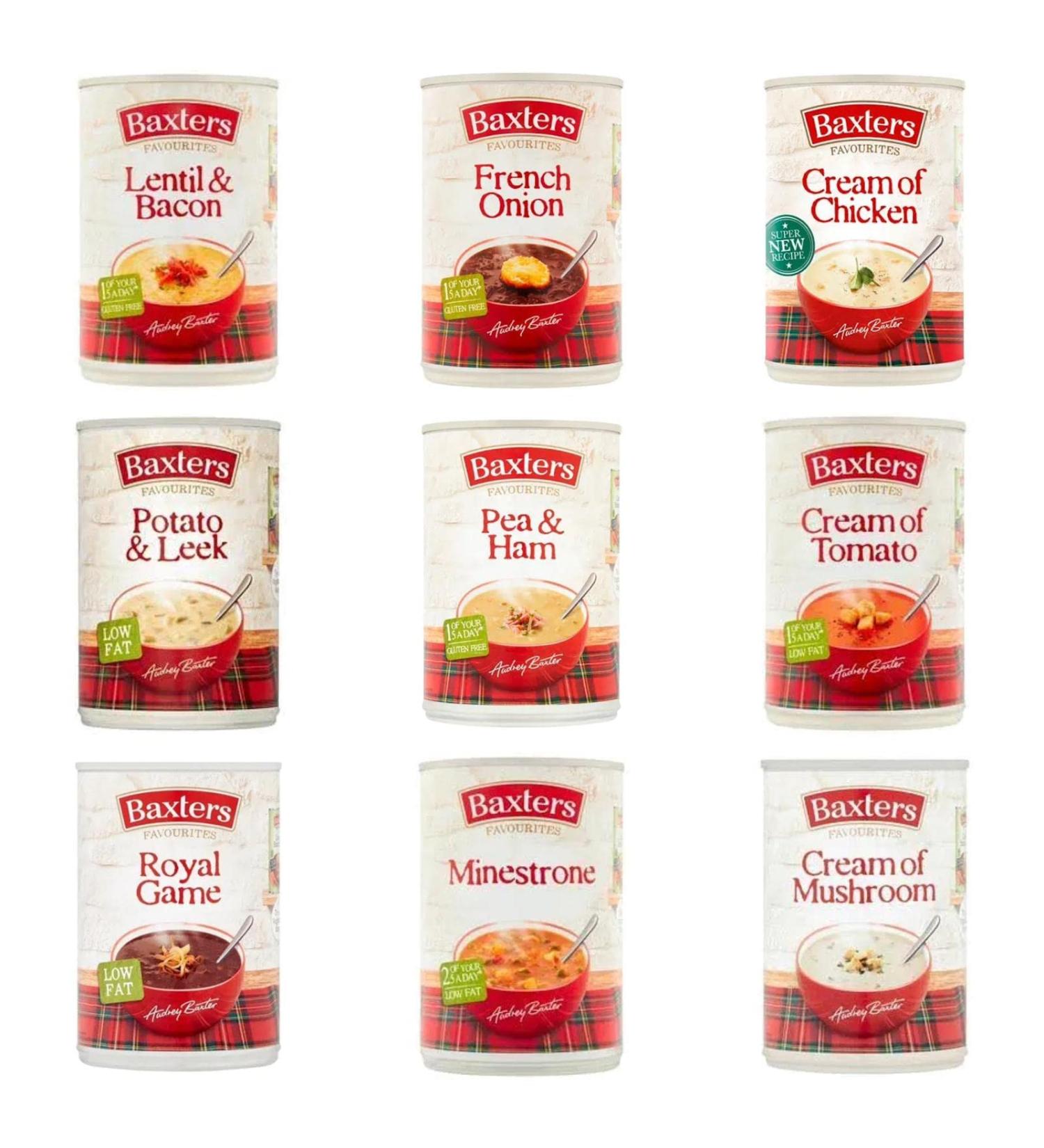 Baxters Favourites Soup Bundle - Contains 9 x Tins (400g) - Buy Online on GoSupps.com