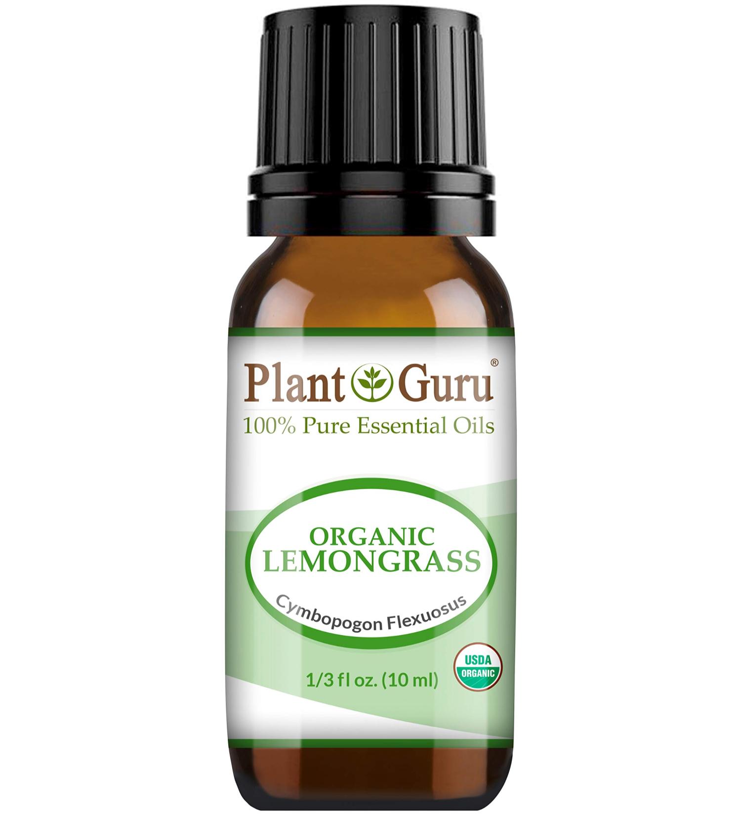 Organic Lemongrass Essential Oil 10 ml 100% Pure Undiluted USDA Certified Therapeutic Grade for Aromatherapy Diffuser 10 ml