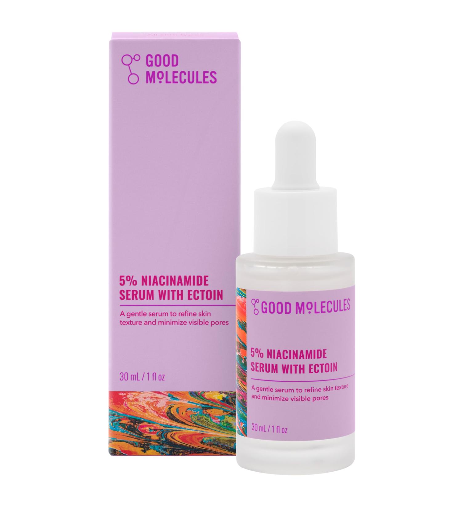 Good Molecules 5% Niacinamide Serum with Ectoin - Ultra Hydrating Serum to Target Enlarged Pores and Blemishes - Moisturizing Pore Minimizer for Face - Skin Care - Buy Online on GoSupps.com