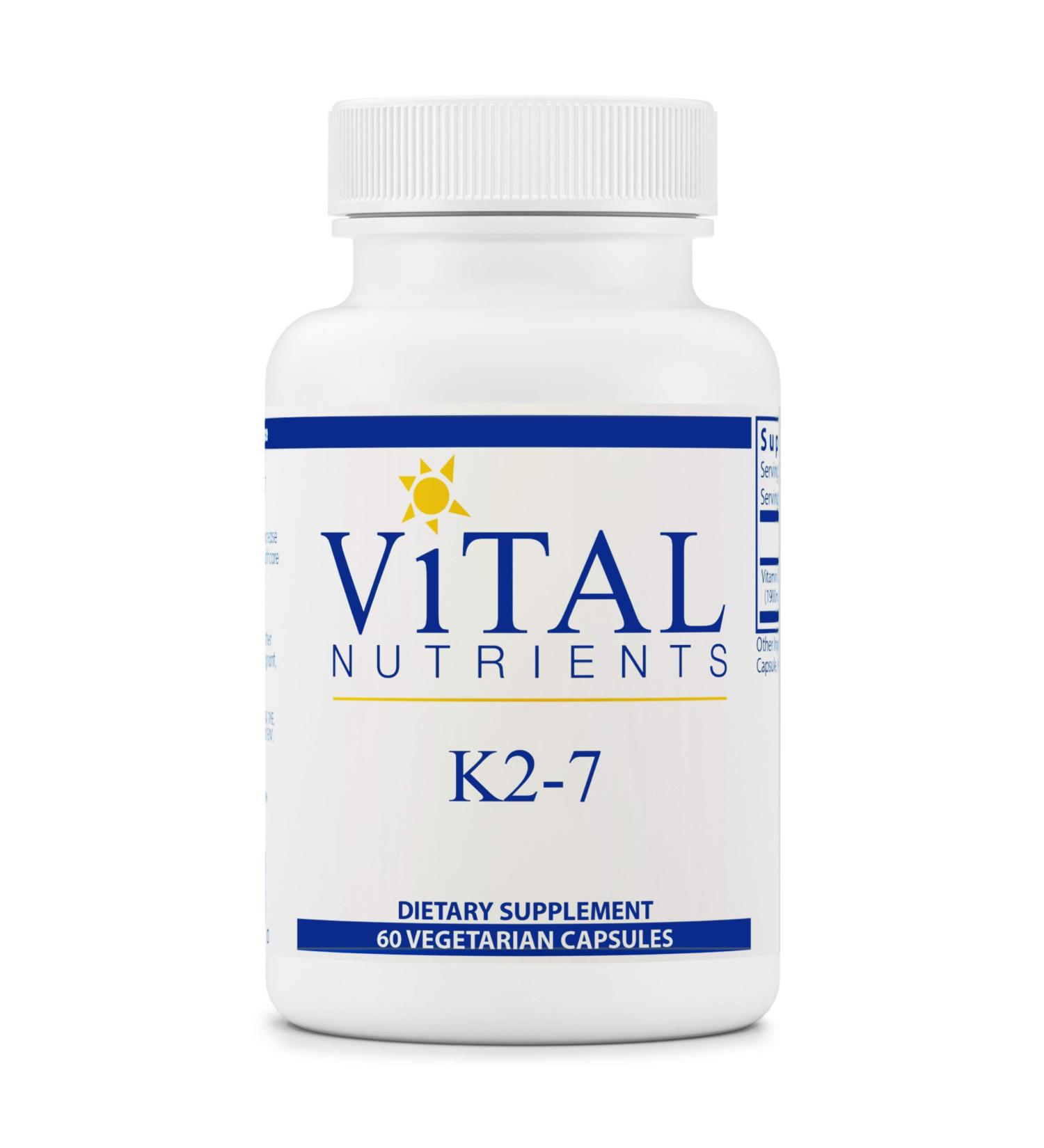 Vital Nutrients K2-7: Cardiovascular Health Support - 60 Vegetarian Capsules - Buy Online on GoSupps.com