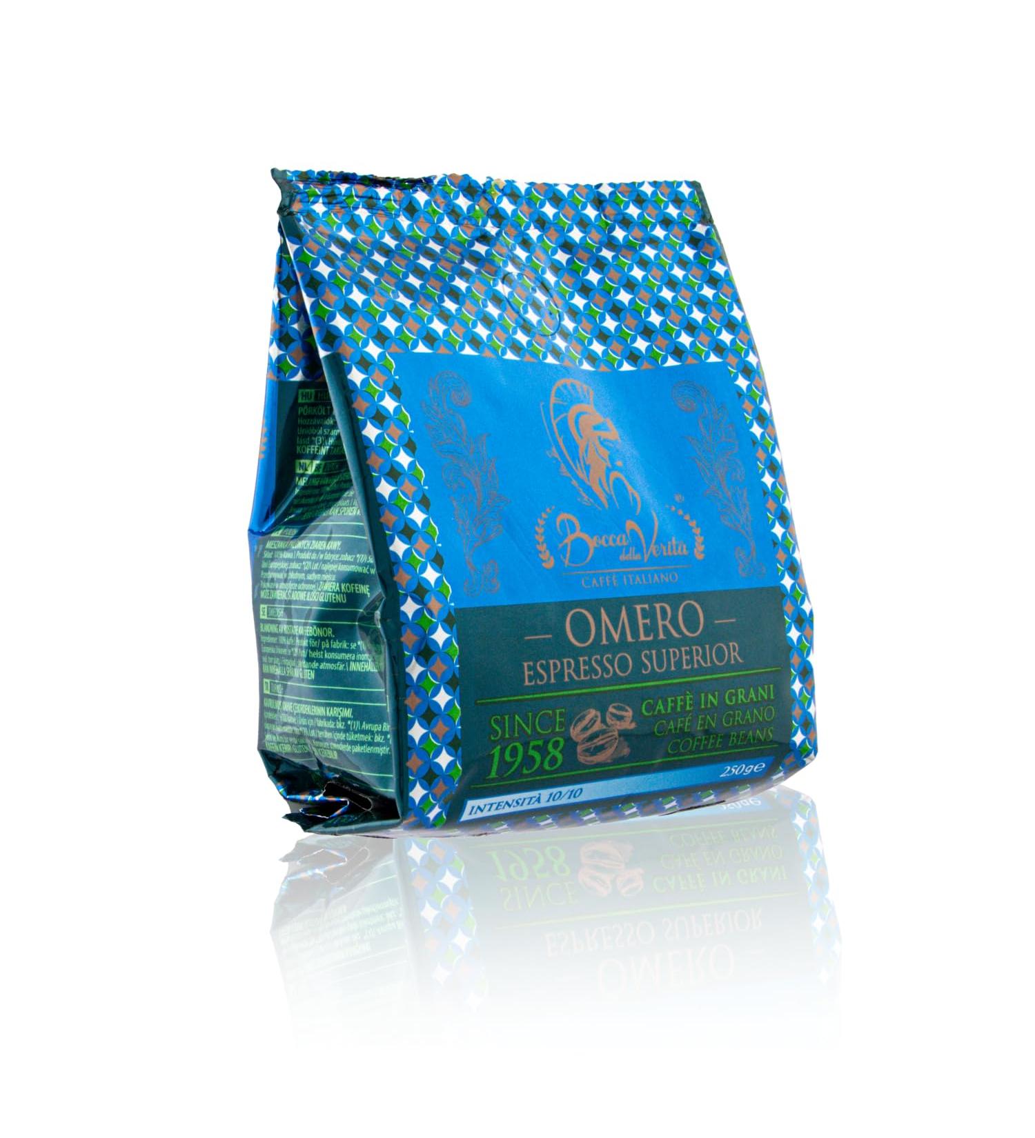  BOCCA DELLA VERITA MOUTH OF VERY MUCH - OMERO Espresso Premium 60A/40R Italian coffee beans in 250g bag with valve protection - Buy Online on GoSupps.com