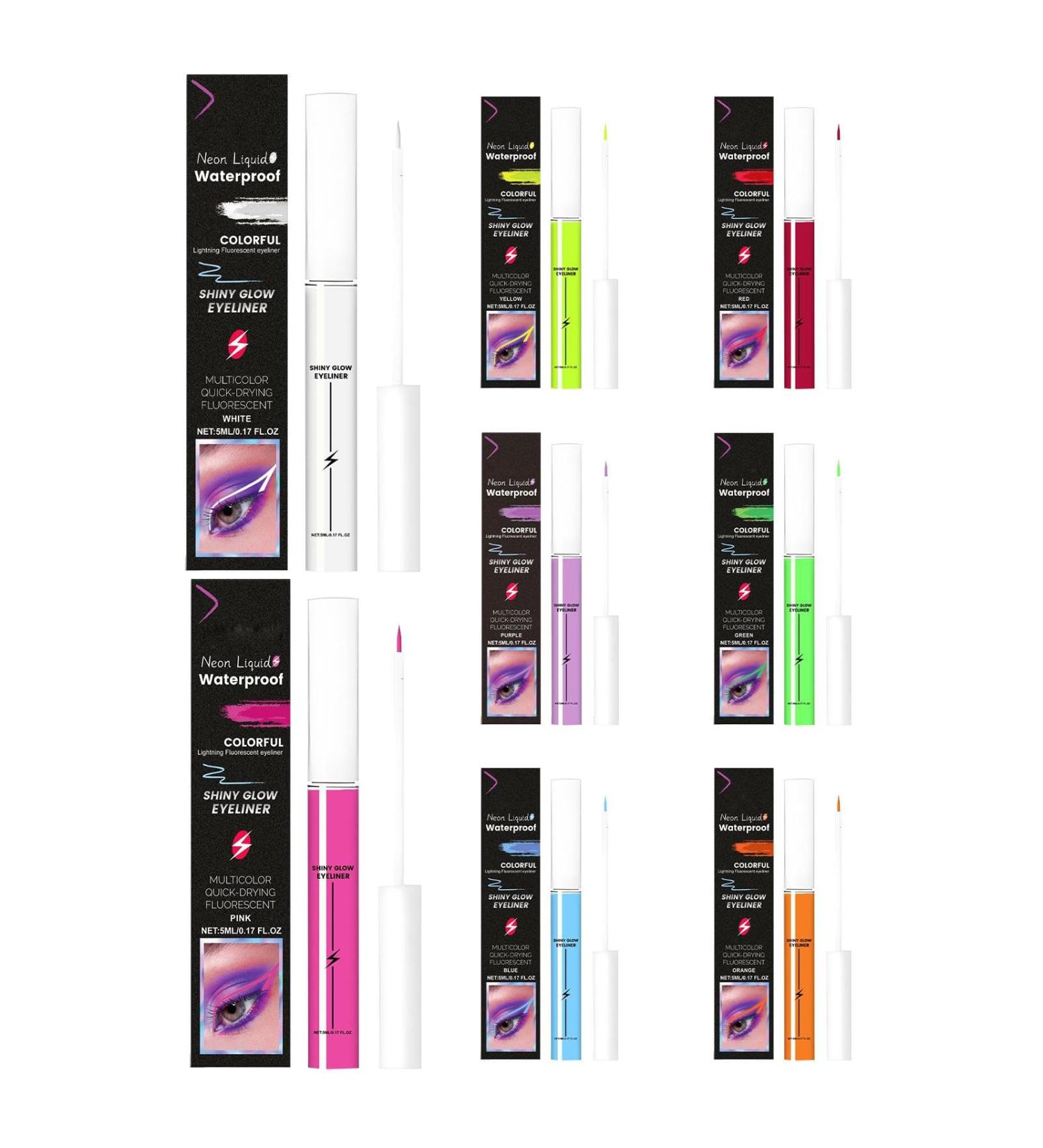 Ghjkldha Colorful Eyeliner Set Waterproof Eyeliner Pens Smudge Resistant Eye Makeup Multicolor Eyeliner Set Set of 8 Fluorescent Neon Makeup Pens for Women Eye and Lip Liner - Buy Online on GoSupps.com
