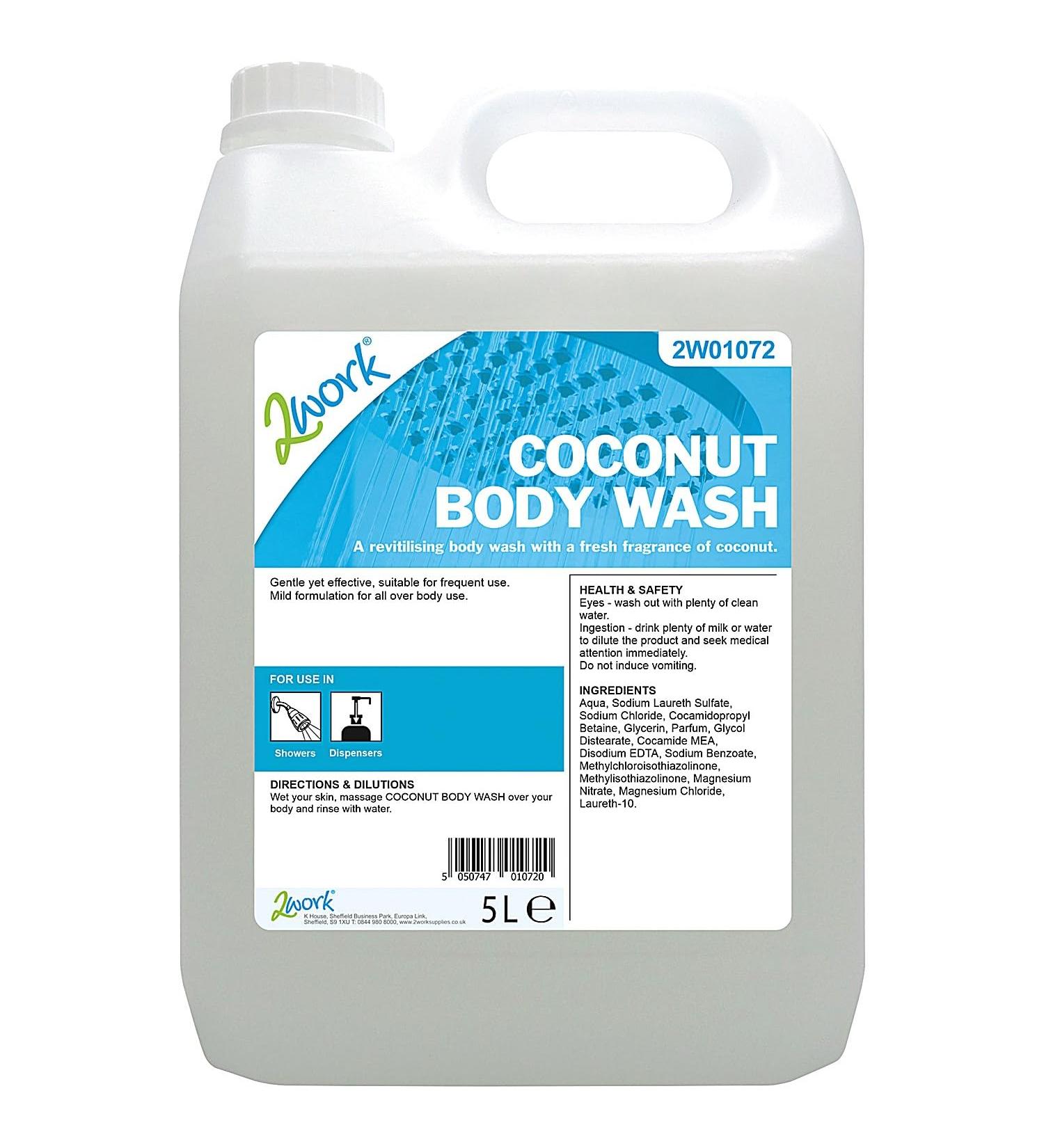 2Work Coconut Body Wash 5L - Gentle Formula - Pack of 1 - Buy Online on GoSupps.com