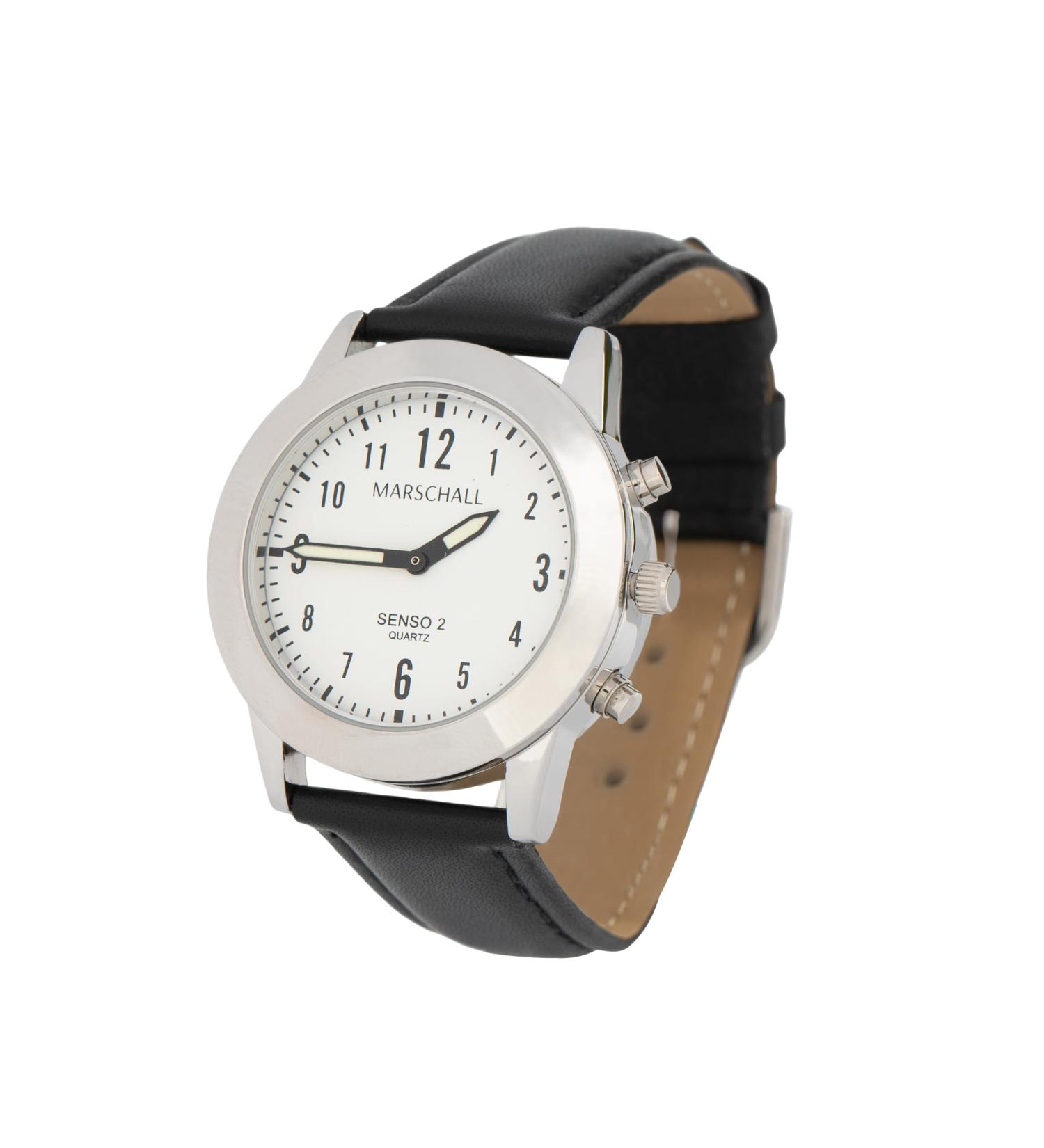 Marschall Senso German Women's Wristwatch | Touch Function for Blind & Seniors | I S-DL 2 | Black Leather Bracelet - Buy Online on GoSupps.com