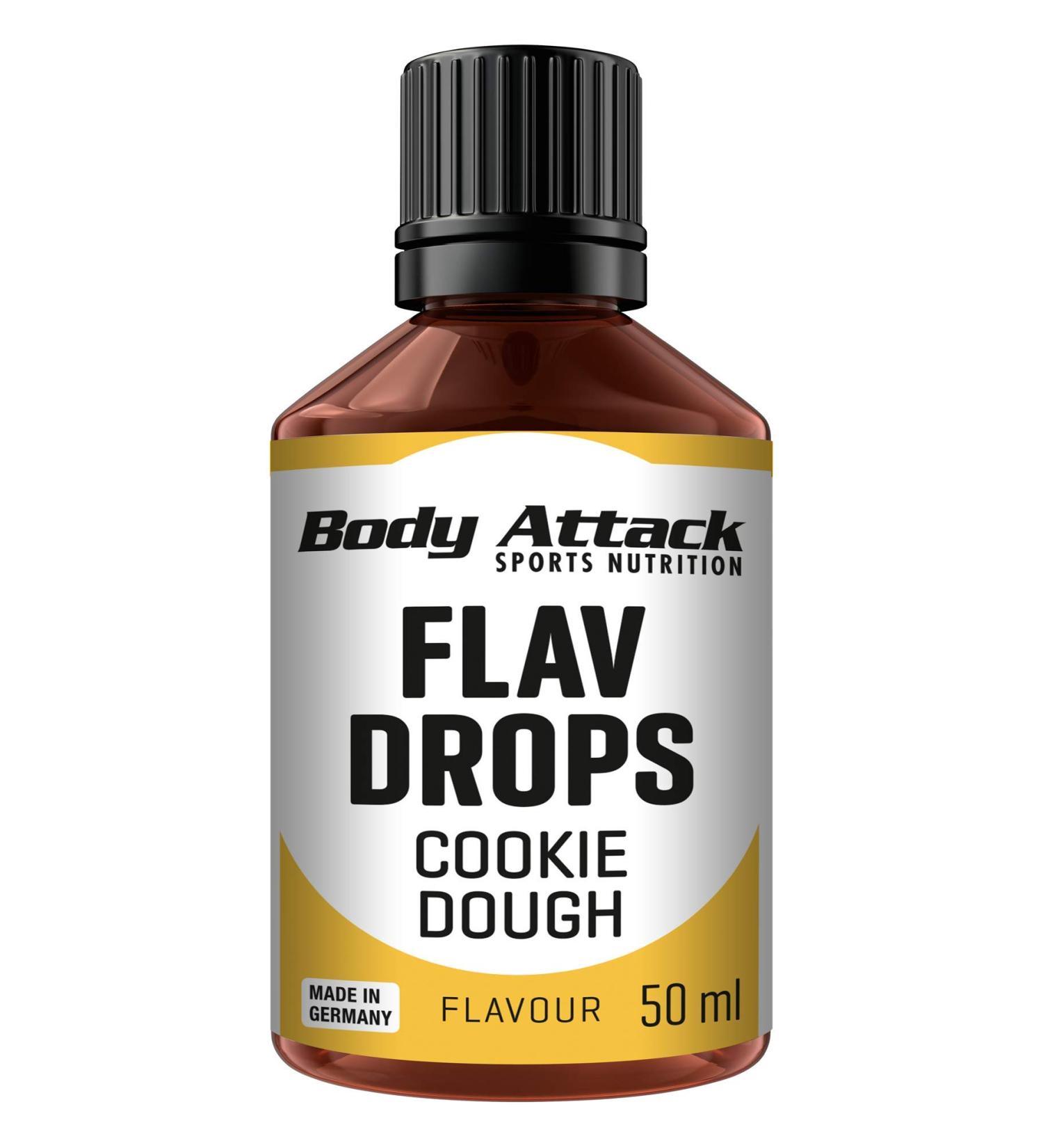 Body Attack Flav Drops - Sugar-Free Cookie Dough Flavor 2x50ml Vegan Aroma Drops Zero Calories Quality Made in Germany - Buy Online on GoSupps.com