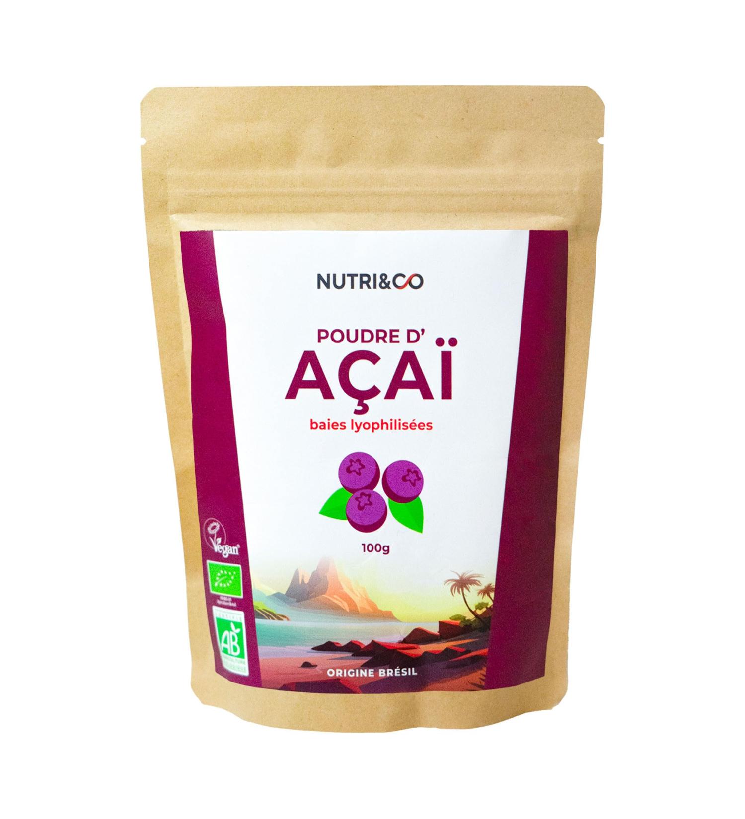 NUTRI & CO A a BIO en Poudre 100g - Naturellement Riche en Antioxydants Vitamine C & Om ga 9 - Issue de l Agriculture Durable et quitable en Amazonie - Superaliment Lyophilis e Bio et Vegan - Buy Online on GoSupps.com