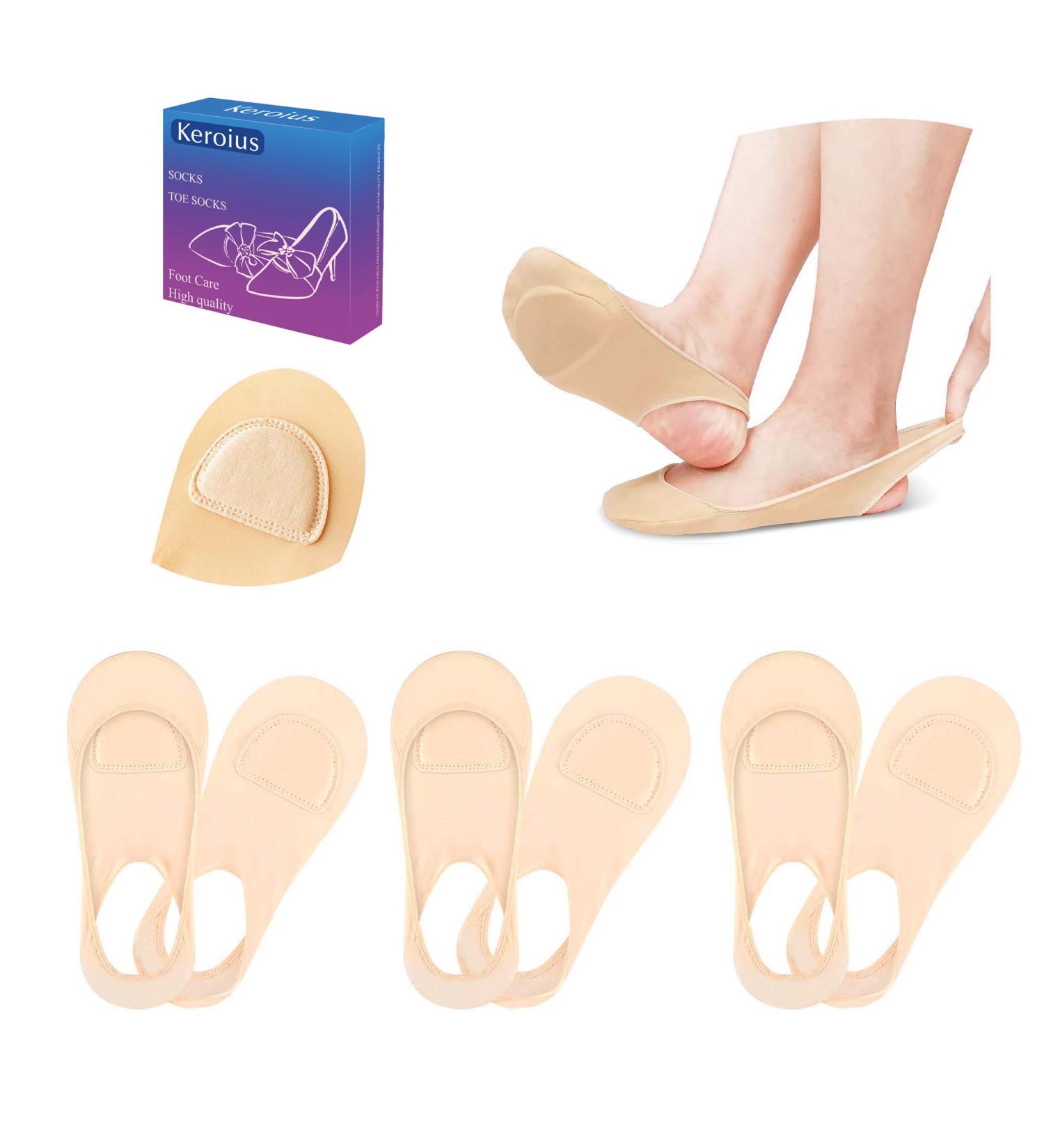 Buy Sock-Style Metatarsal Pads - Foot Cushions for Pain Relief & Blister Prevention - 3 Beige Forefoot Support Cushions for Women - Buy Online on GoSupps.com